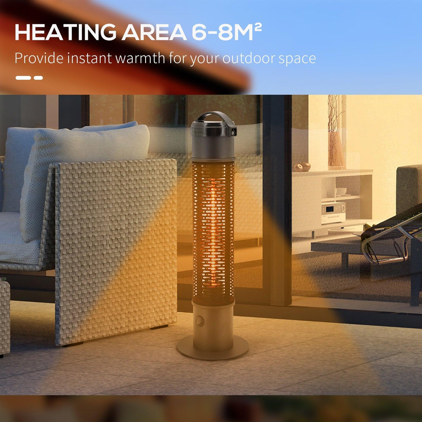 Outsunny 1.2kW Patio Heater – Infrared Electric, Weatherproof - ALL4U RETAILER LTD