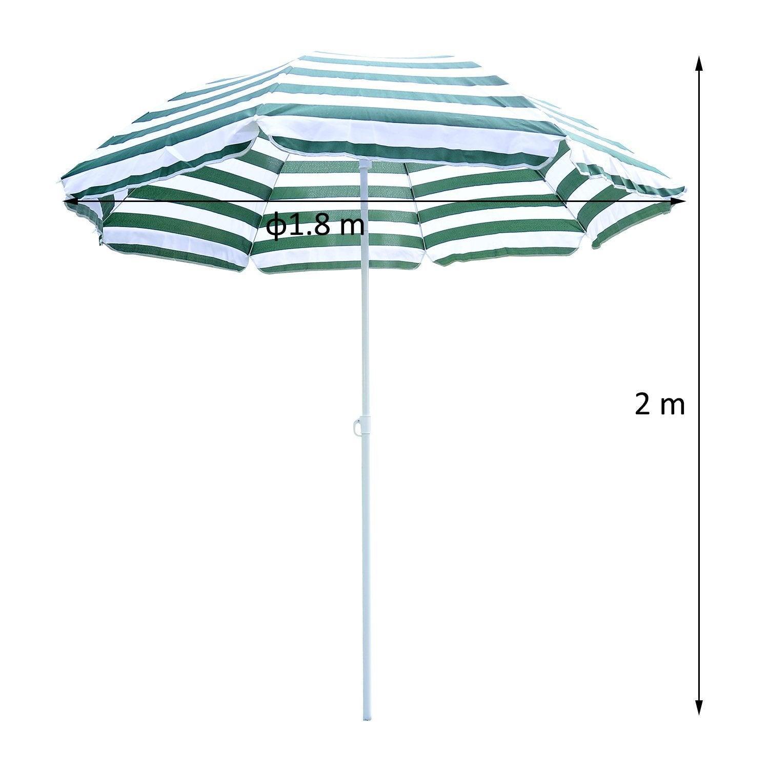 Outsunny 1.8m Beach Sun Crank Umbrella - ALL4U RETAILER LTD