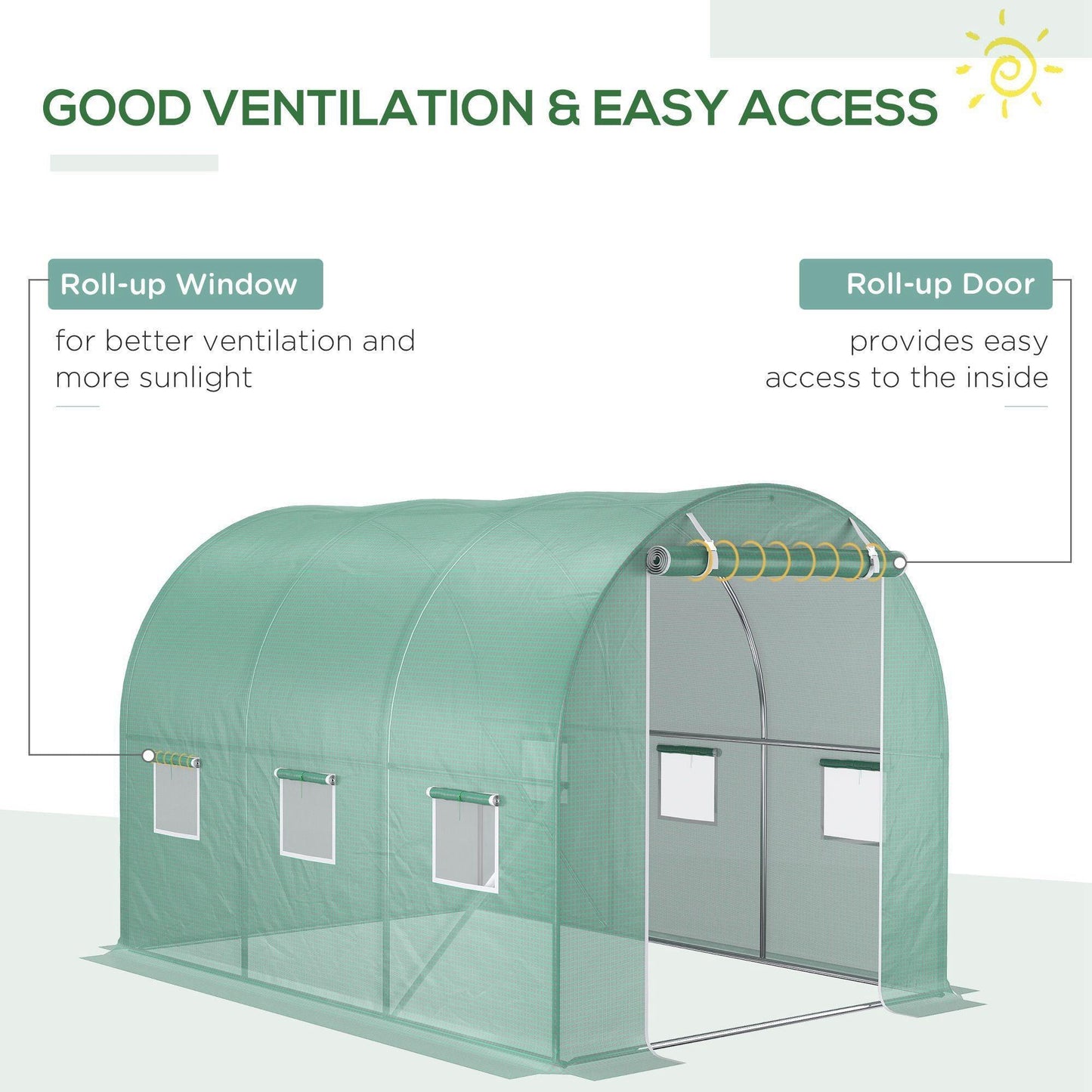 Outsunny 10x7ft Replacement Greenhouse Cover for Winter - PE Material - ALL4U RETAILER LTD