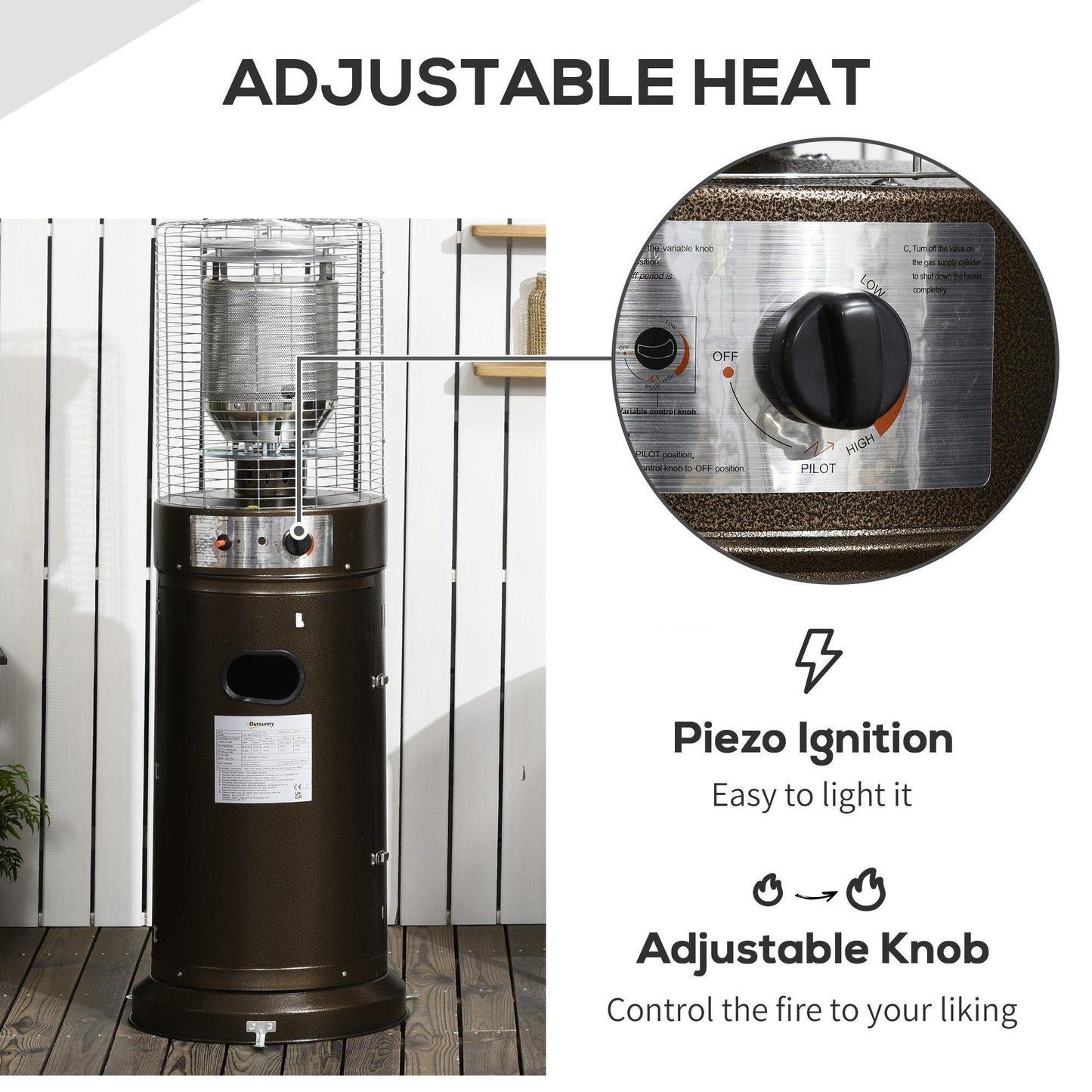 Outsunny 11KW Patio Heater - Stainless Steel, Sleek Design - ALL4U RETAILER LTD