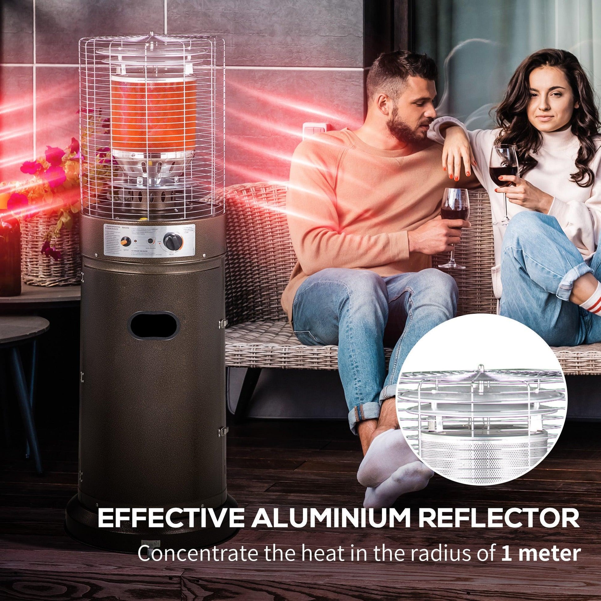 Outsunny 11KW Patio Heater - Stainless Steel, Sleek Design - ALL4U RETAILER LTD