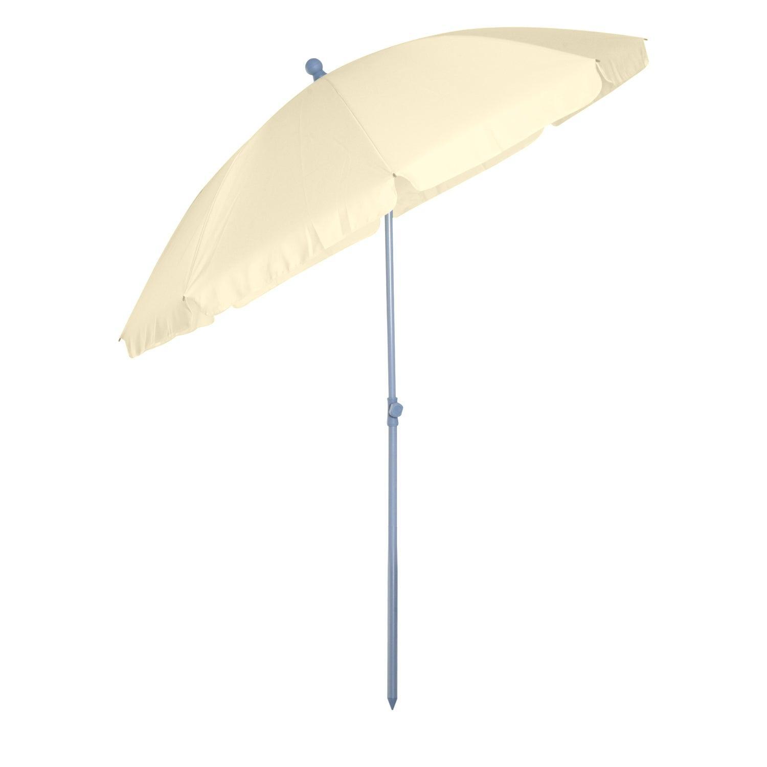 Outsunny 2.2M Beach Umbrella - Cream White, Tilt - ALL4U RETAILER LTD