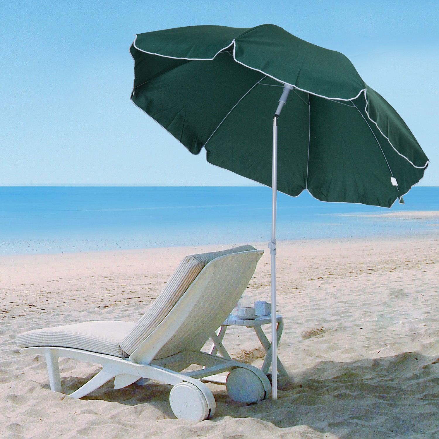 Outsunny 2.2m Beach Umbrella: Dark Green for Sun Protection - ALL4U RETAILER LTD