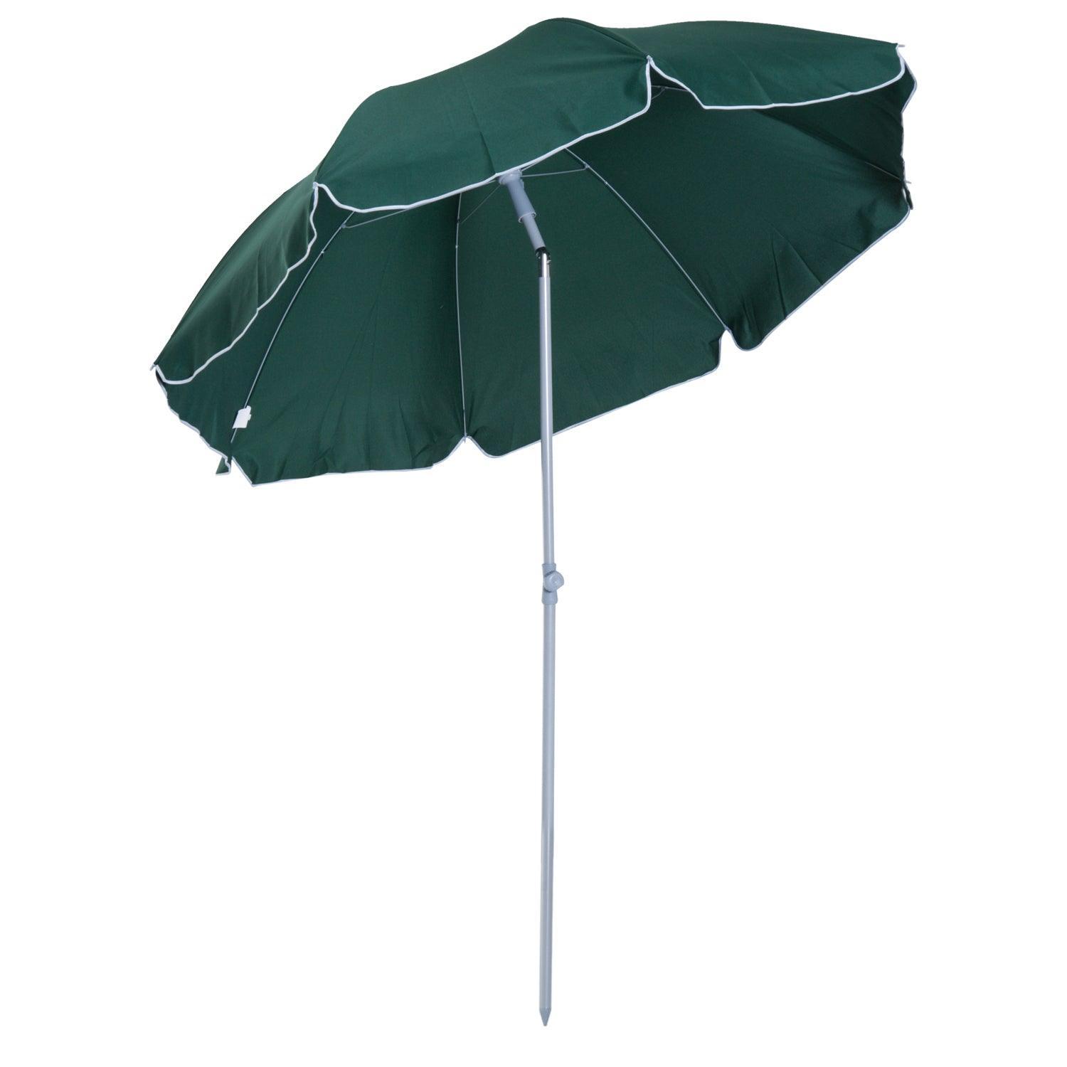 Outsunny 2.2m Beach Umbrella: Dark Green for Sun Protection - ALL4U RETAILER LTD