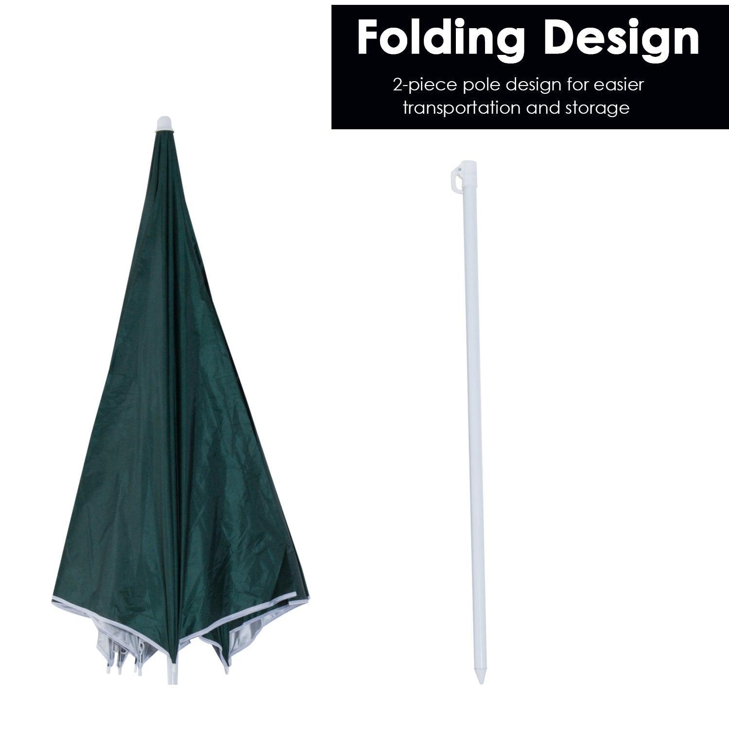 Outsunny Fishing Umbrella - 2.2M Dark Green - ALL4U RETAILER LTD