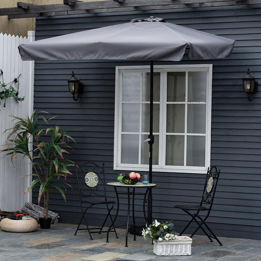 Outsunny Grey Half Umbrella for Balcony - ALL4U RETAILER LTD