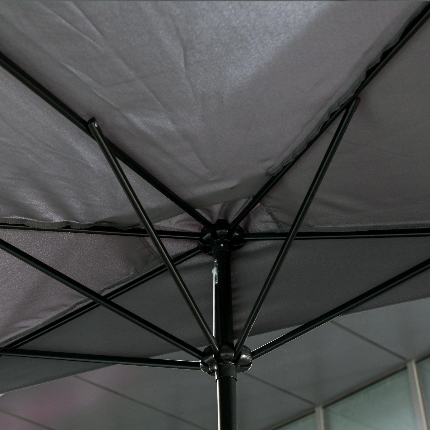 Outsunny Grey Half Umbrella for Balcony - ALL4U RETAILER LTD