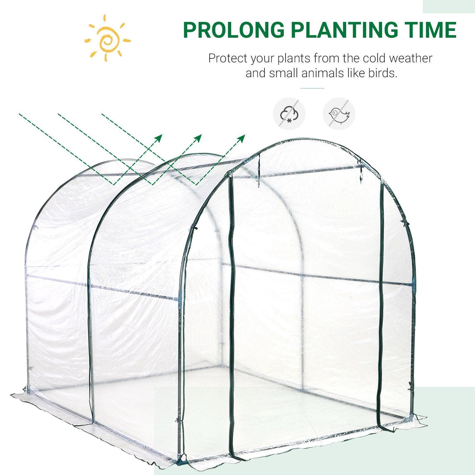 Outsunny 2.5 x 2m Walk-in Polytunnel Greenhouse - ALL4U RETAILER LTD