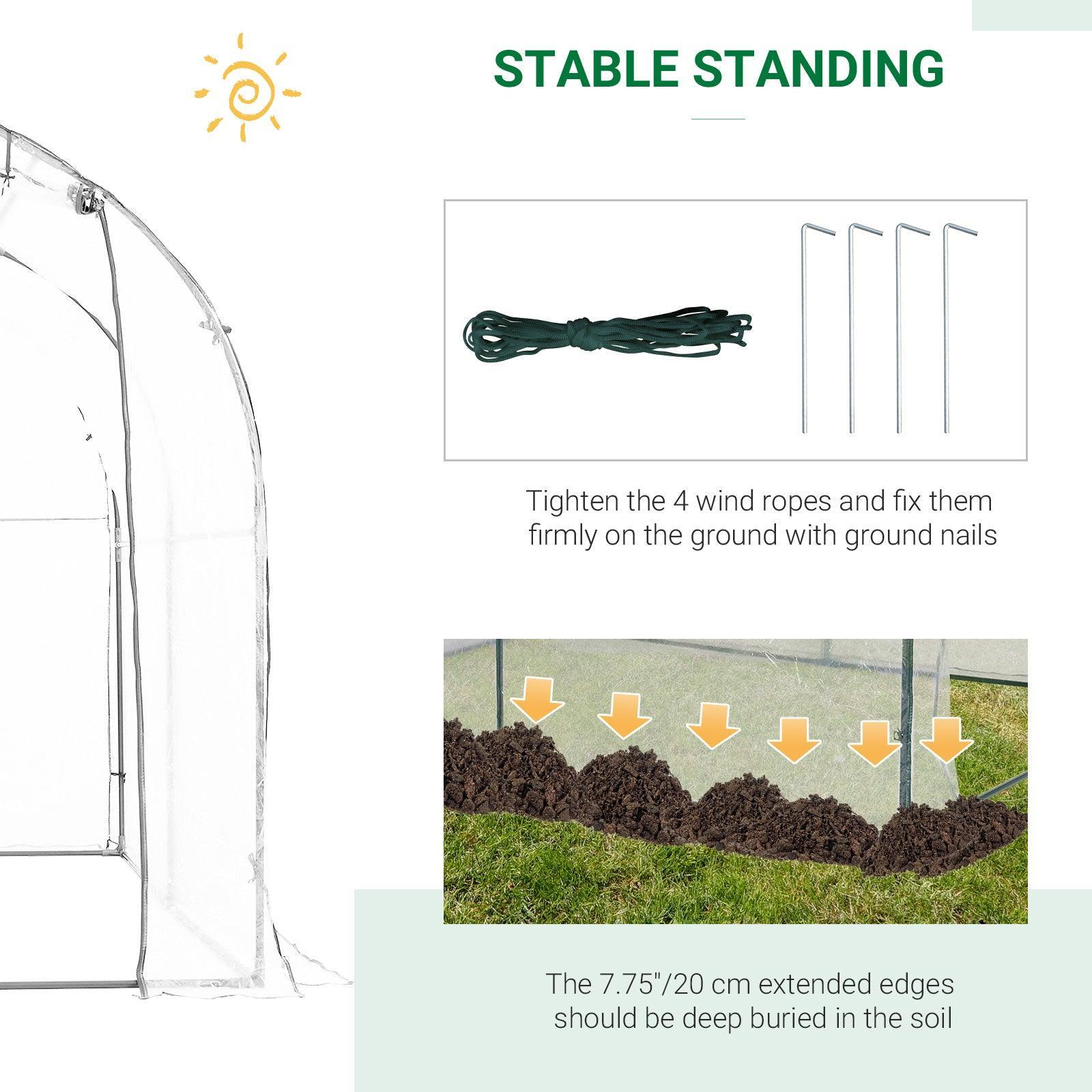 Outsunny 2.5 x 2m Walk-in Polytunnel Greenhouse - ALL4U RETAILER LTD