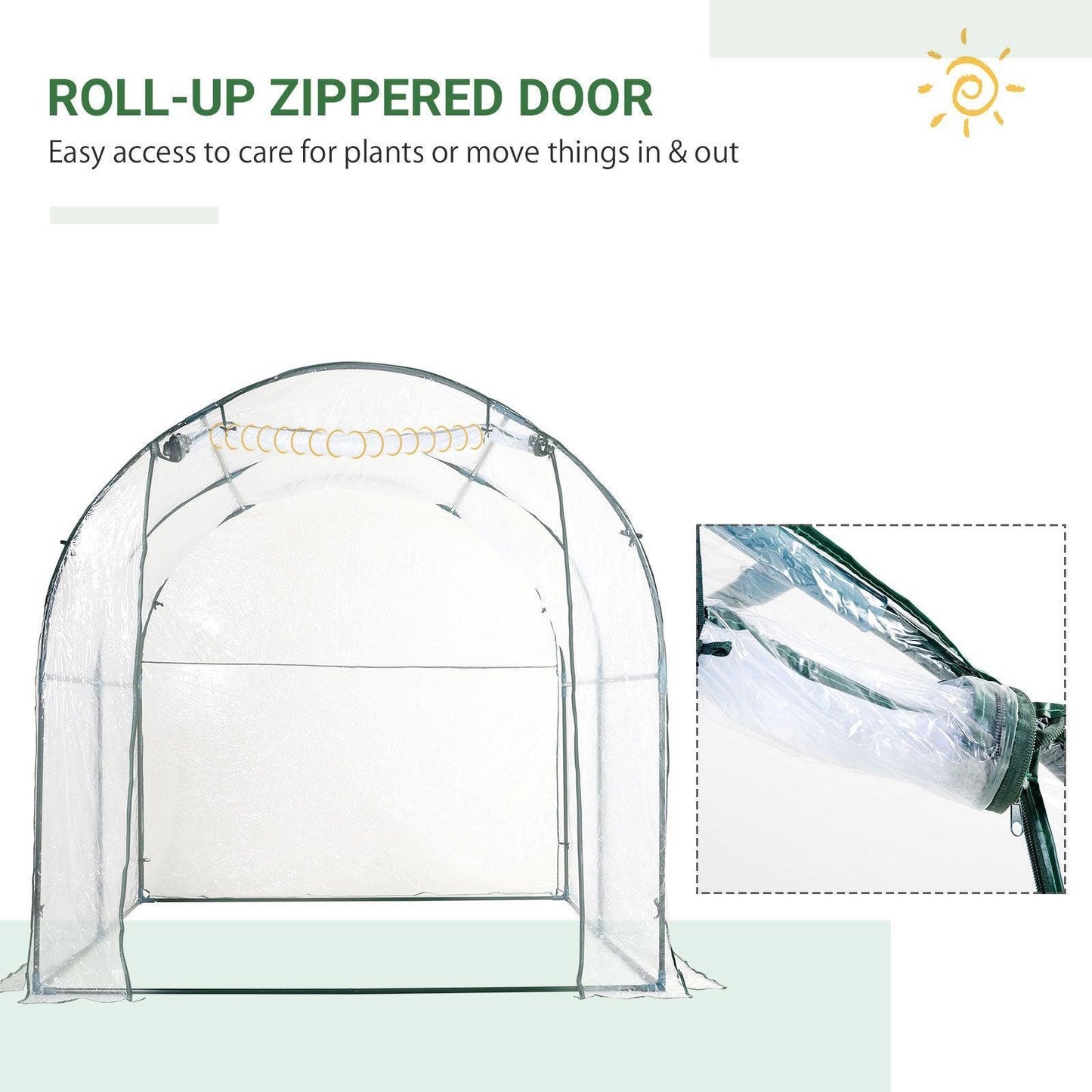 Outsunny 2.5 x 2m Walk-in Polytunnel Greenhouse - ALL4U RETAILER LTD