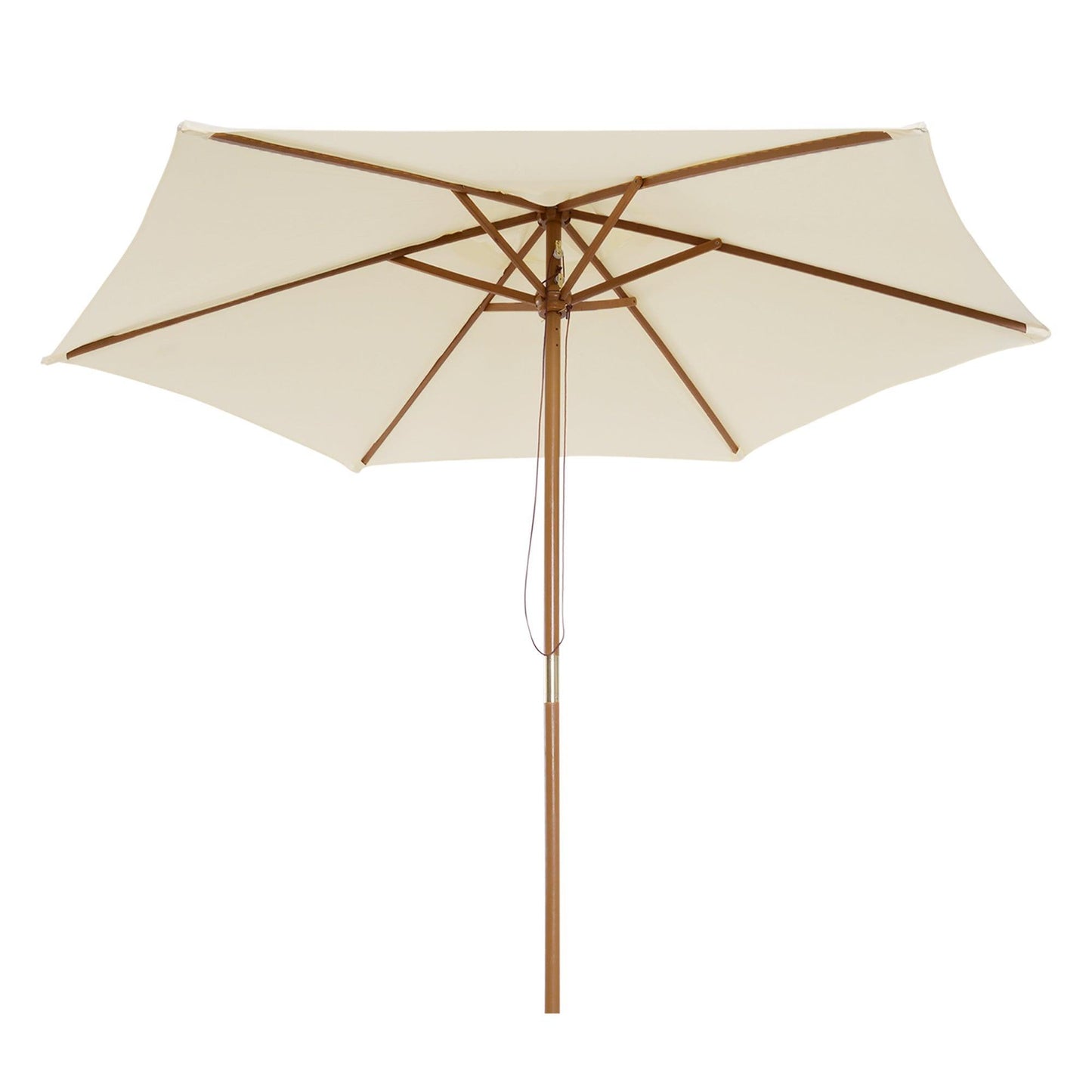 Outsunny 2.5m Wooden Garden Parasol in Beige - ALL4U RETAILER LTD