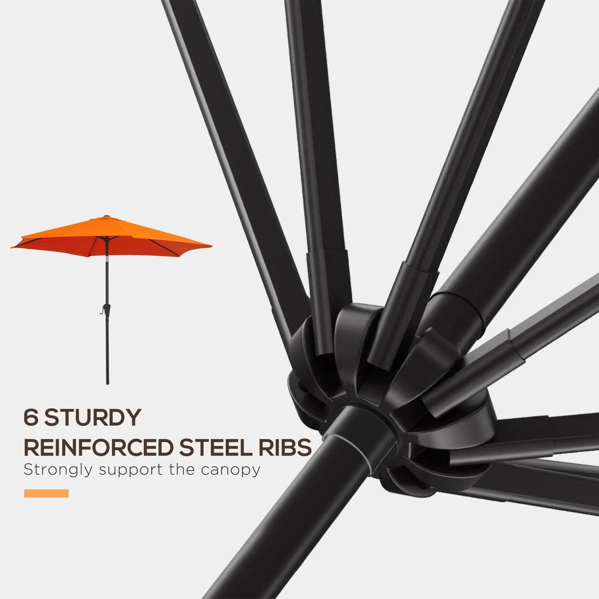 Outsunny 2.7M Orange Tilt Umbrella: Simple Sun Shade - ALL4U RETAILER LTD