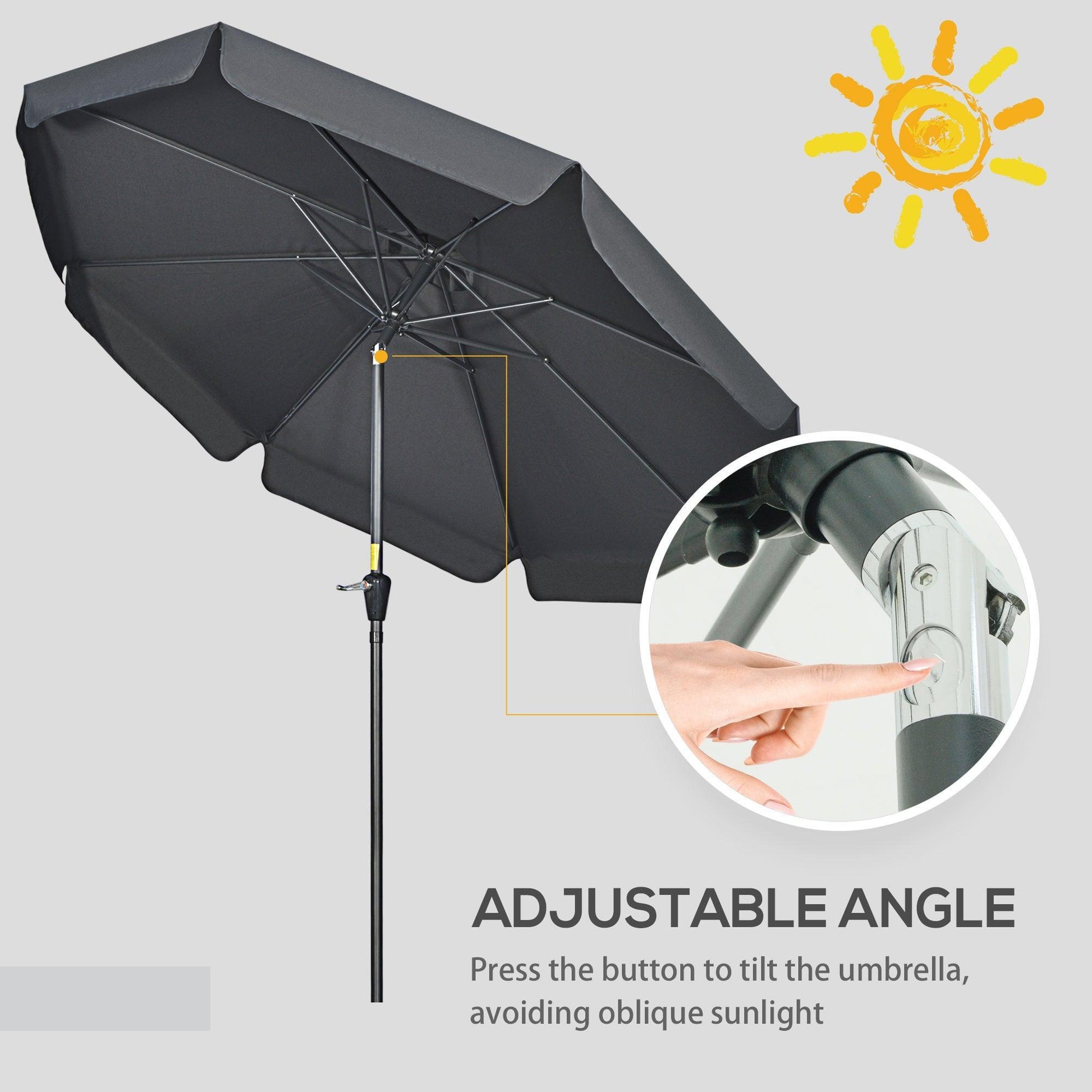 Outsunny 2.7m Outdoor Patio Umbrella - Adjustable and Stylish - ALL4U RETAILER LTD