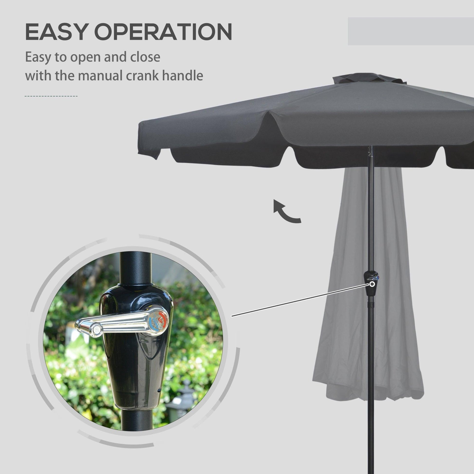 Outsunny 2.7m Outdoor Patio Umbrella - Adjustable and Stylish - ALL4U RETAILER LTD