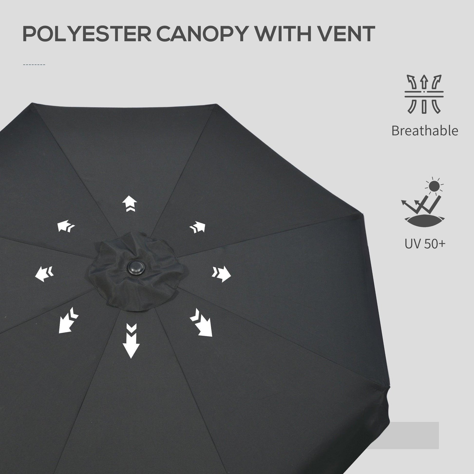 Outsunny 2.7m Outdoor Patio Umbrella - Adjustable and Stylish - ALL4U RETAILER LTD