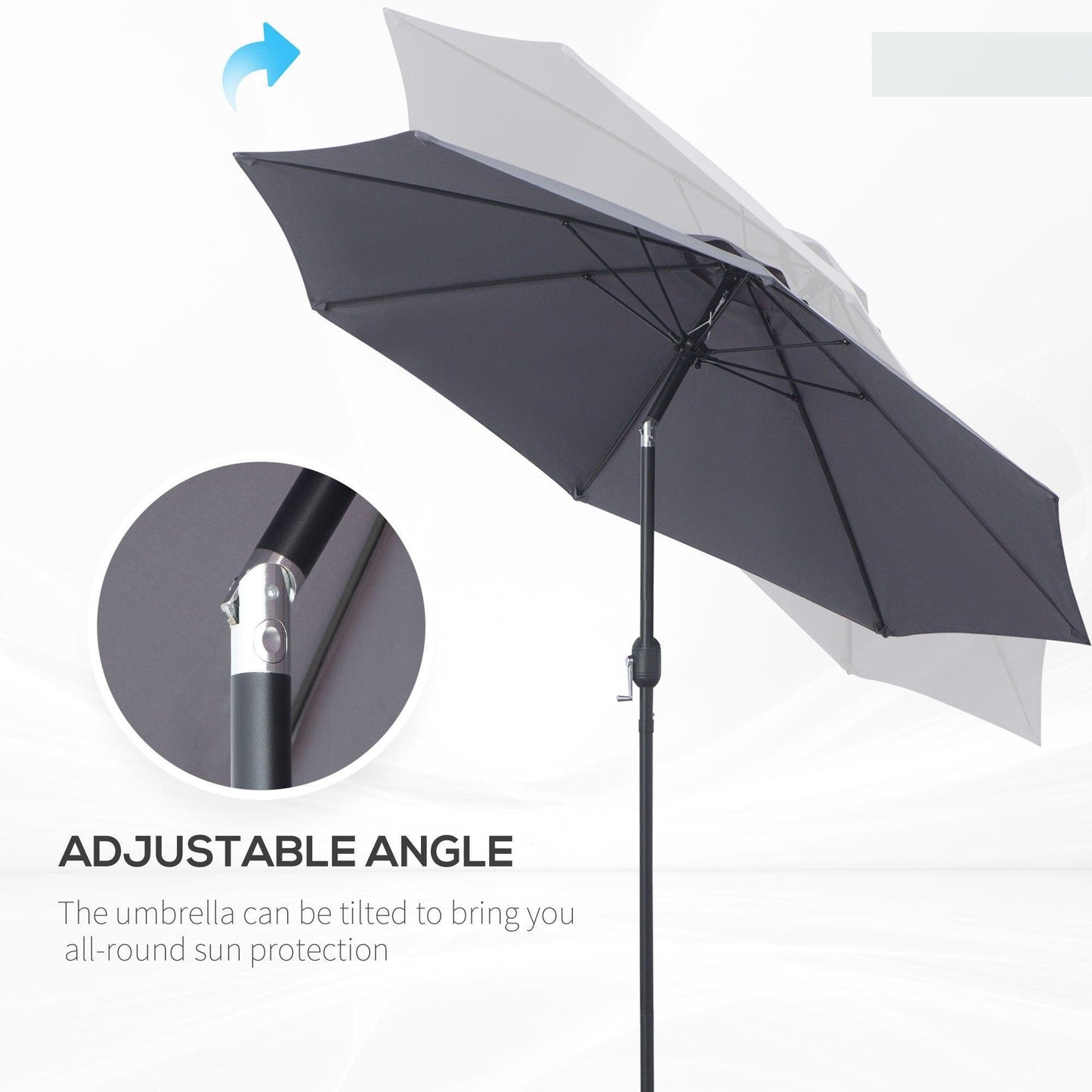 Outsunny 2.7M Patio Umbrella - Stylish Shade - ALL4U RETAILER LTD