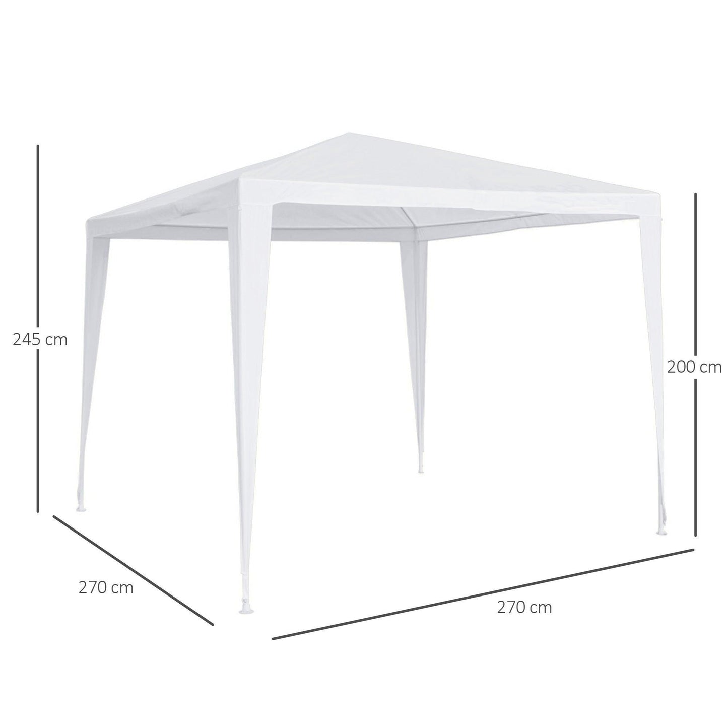 Outsunny 2.7m x 2.7m Garden Gazebo - White - ALL4U RETAILER LTD