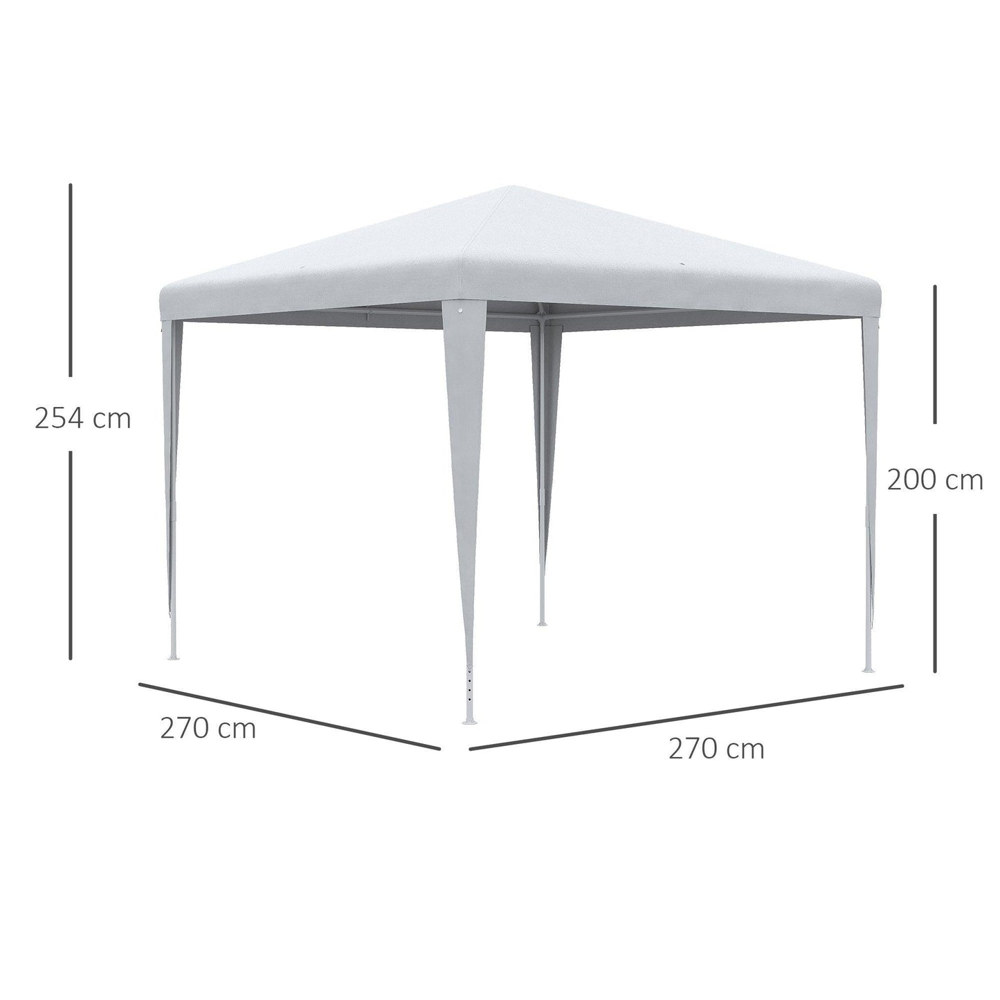 Outsunny 2.7m x 2.7m Garden Gazebo - White - ALL4U RETAILER LTD