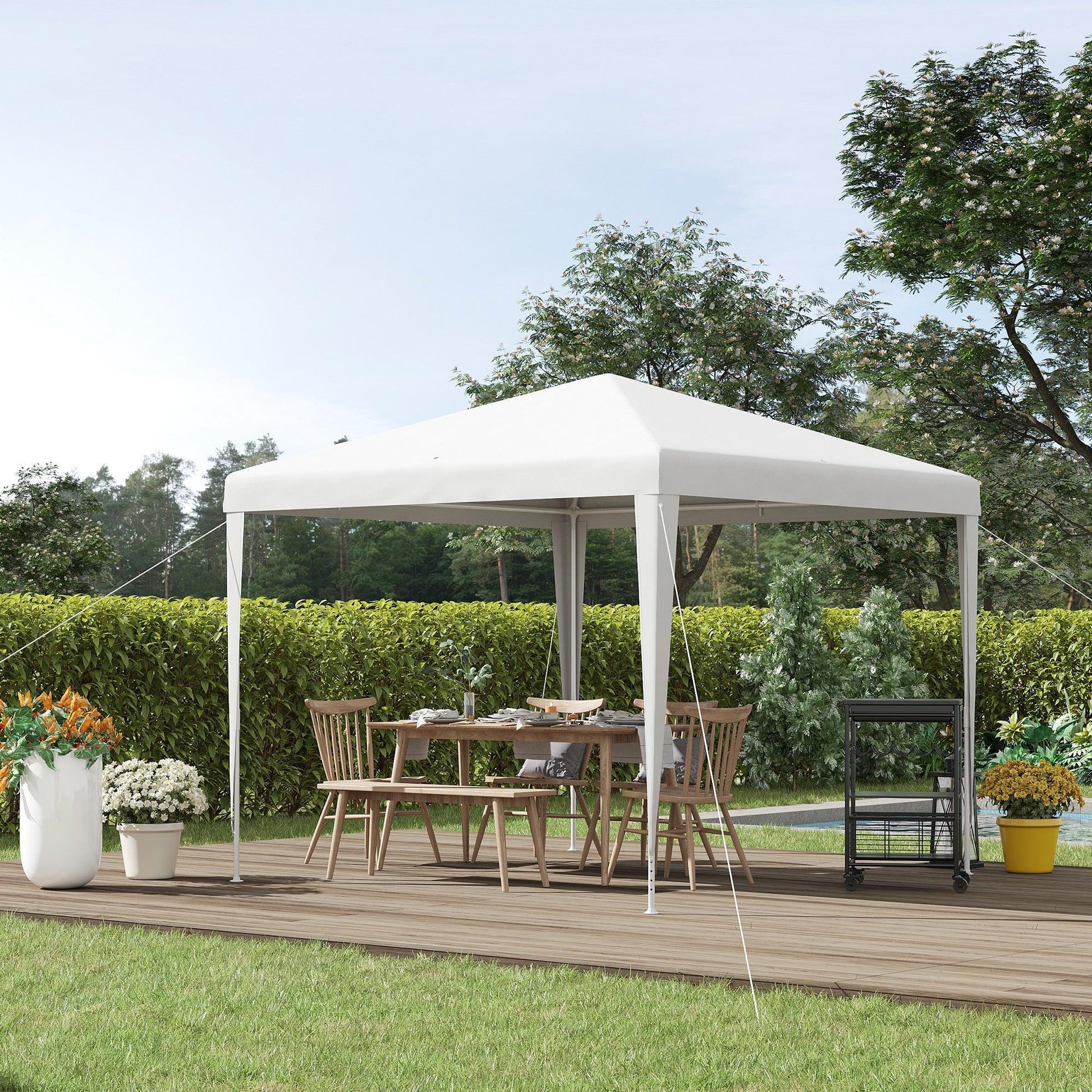 Outsunny 2.7m x 2.7m Garden Gazebo - White - ALL4U RETAILER LTD