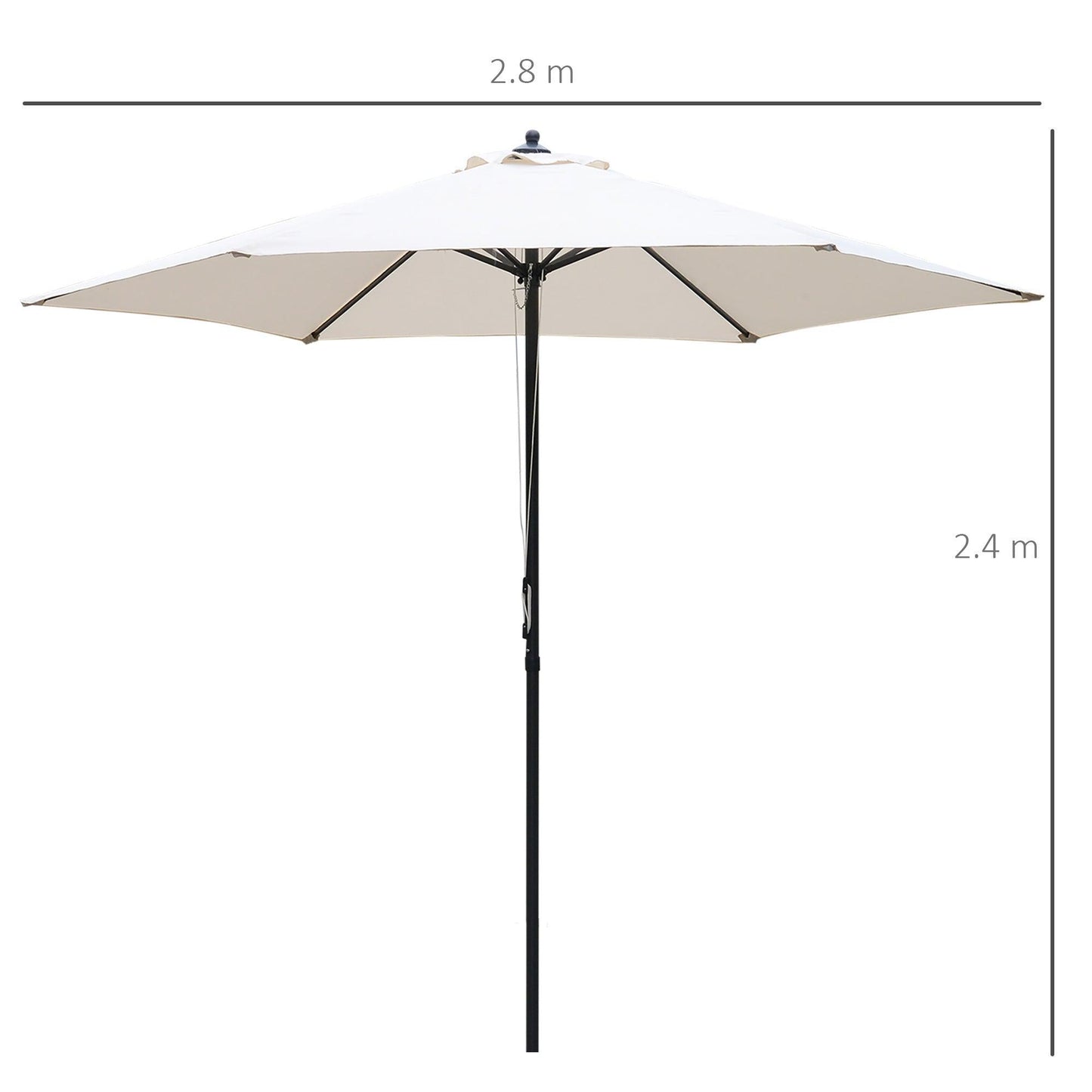 Outsunny 2.8m Patio Umbrella: Weatherproof and User-Friendly - ALL4U RETAILER LTD