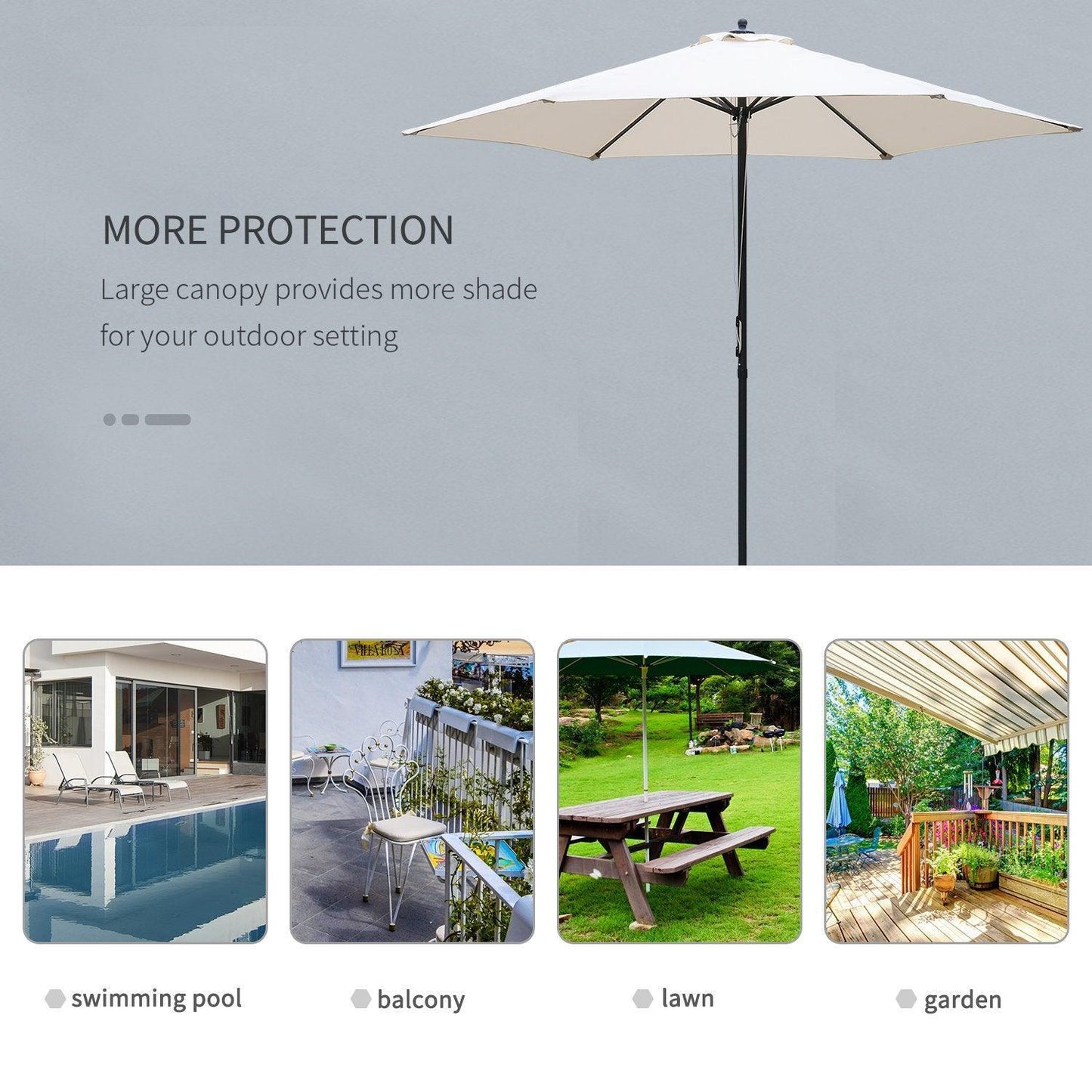 Outsunny 2.8m Patio Umbrella: Weatherproof and User-Friendly - ALL4U RETAILER LTD