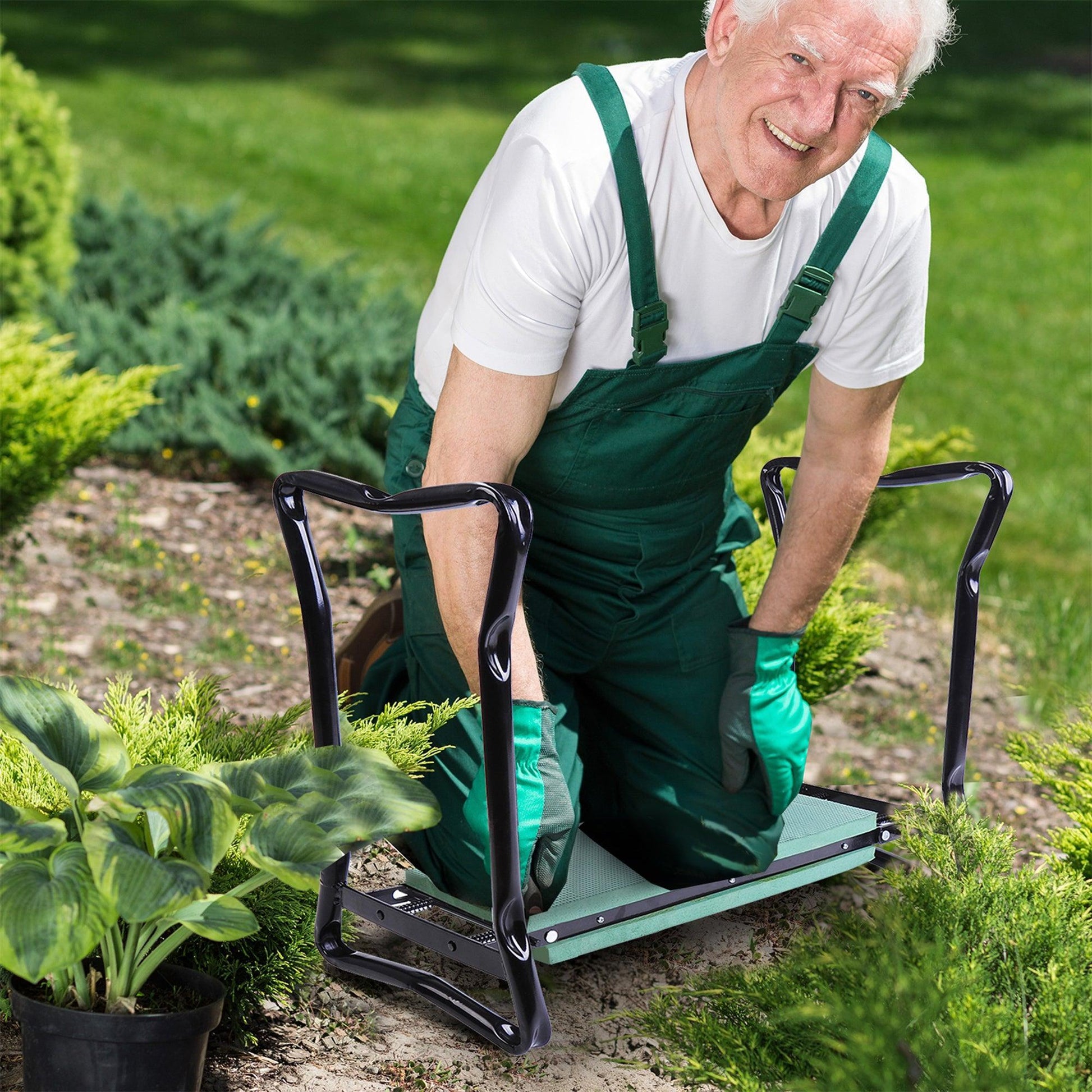 Outsunny 2-in-1 Garden Bench - Green - ALL4U RETAILER LTD