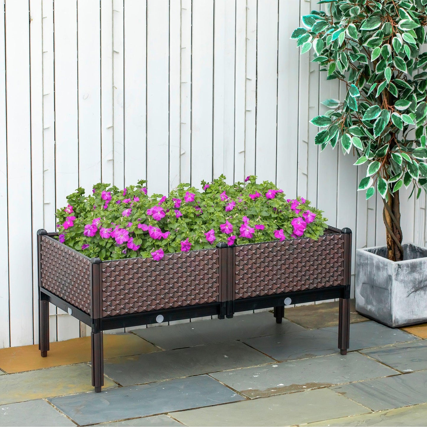 Outsunny 2-Pack Elevated Garden Bed - Self-Watering, 50cm - ALL4U RETAILER LTD