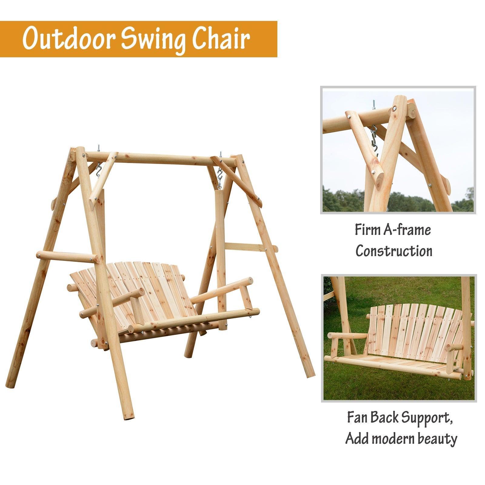 Outsunny 2 Seater Wooden Garden Swing Chair – Hammock Bench - ALL4U RETAILER LTD