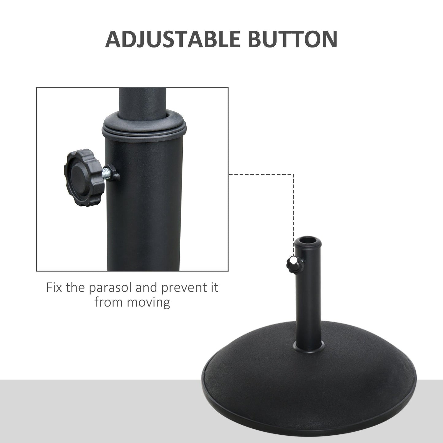 Outsunny 25kg Outdoor Patio Umbrella Base - Sturdy and Stylish - ALL4U RETAILER LTD