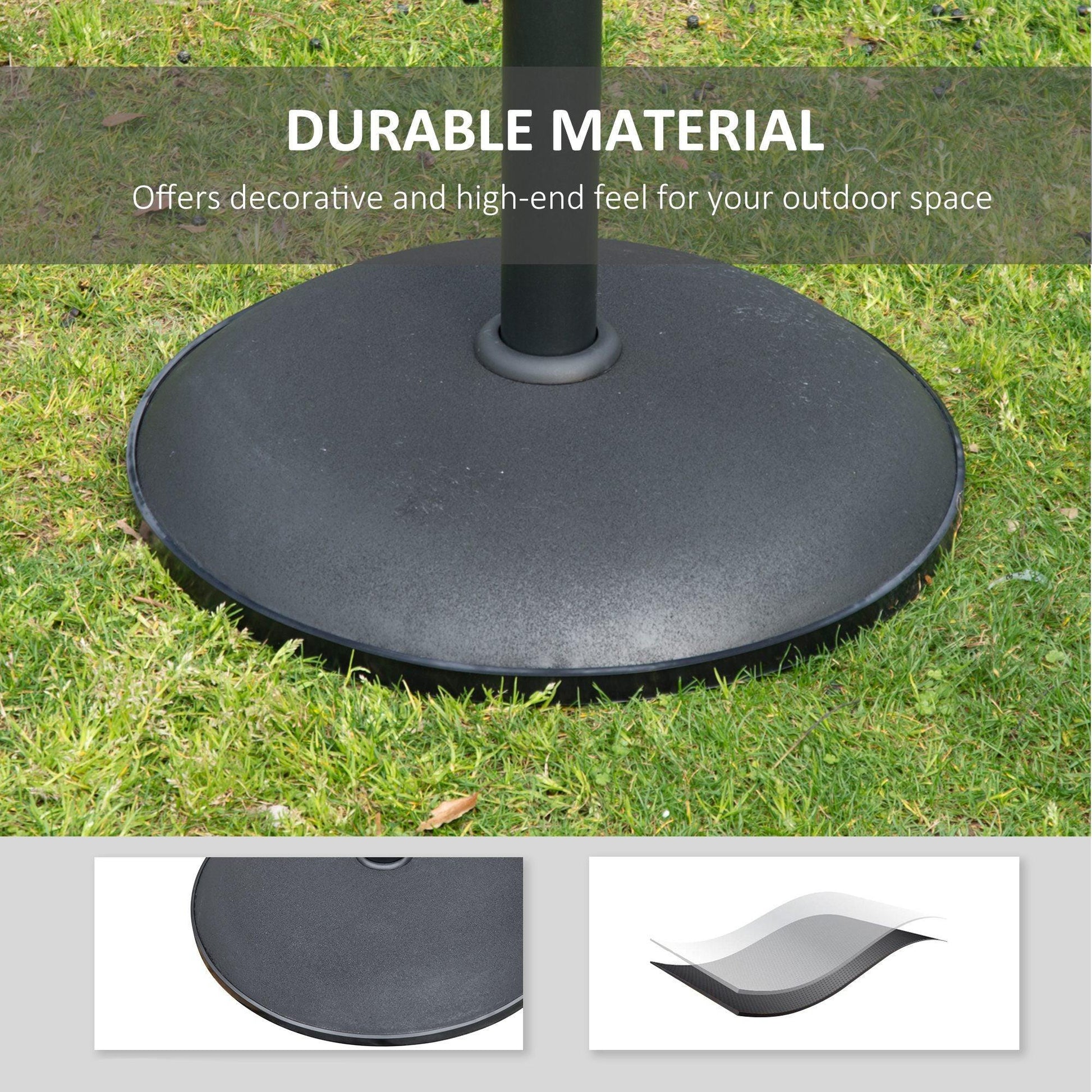 Outsunny 25kg Outdoor Patio Umbrella Base - Sturdy and Stylish - ALL4U RETAILER LTD