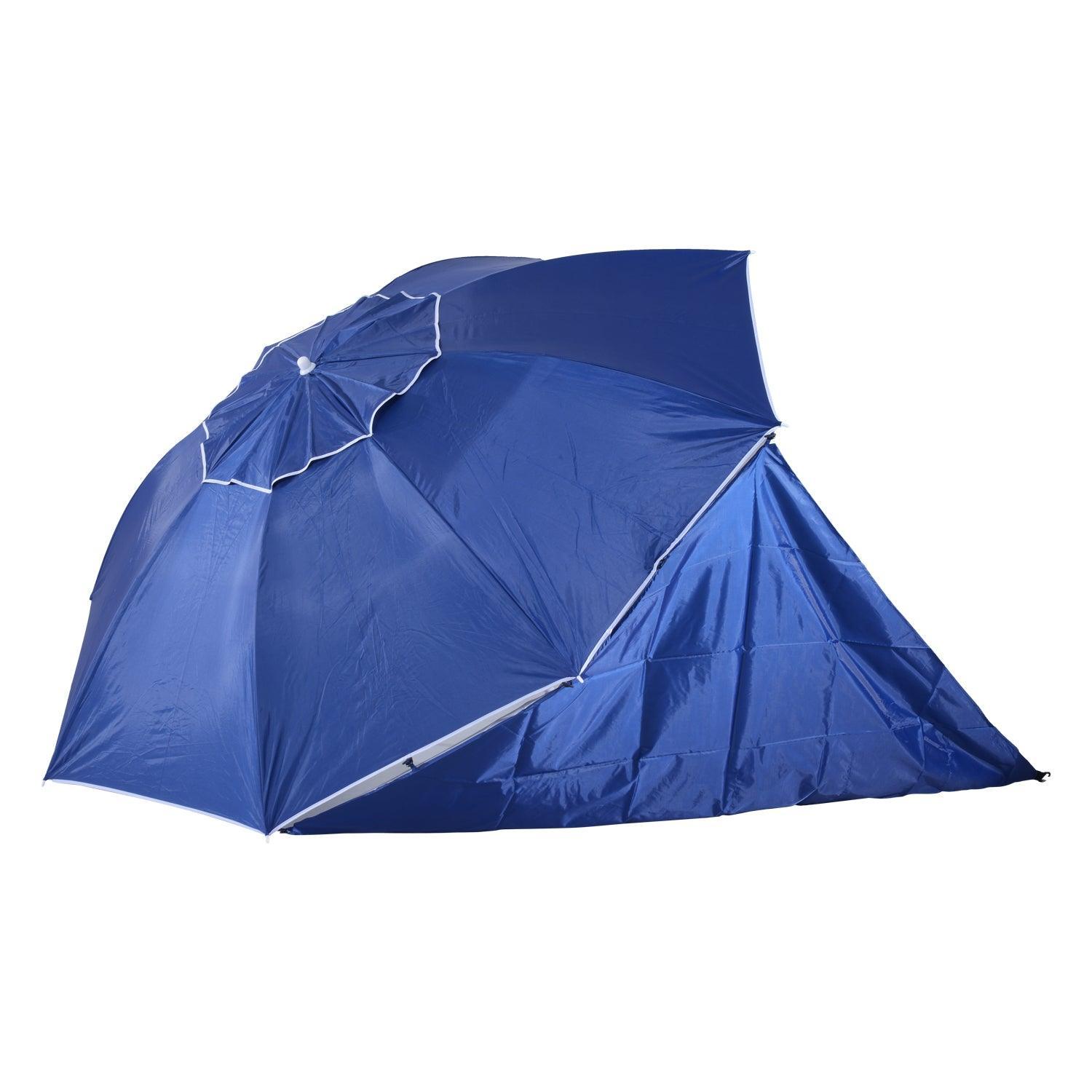 Outsunny 2m Blue Beach Umbrella - Polyester/Steel - ALL4U RETAILER LTD