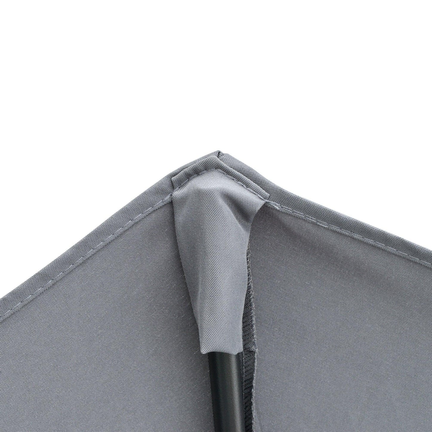 Outsunny 2m Half Umbrella - Crank Handle, Dark Grey - ALL4U RETAILER LTD