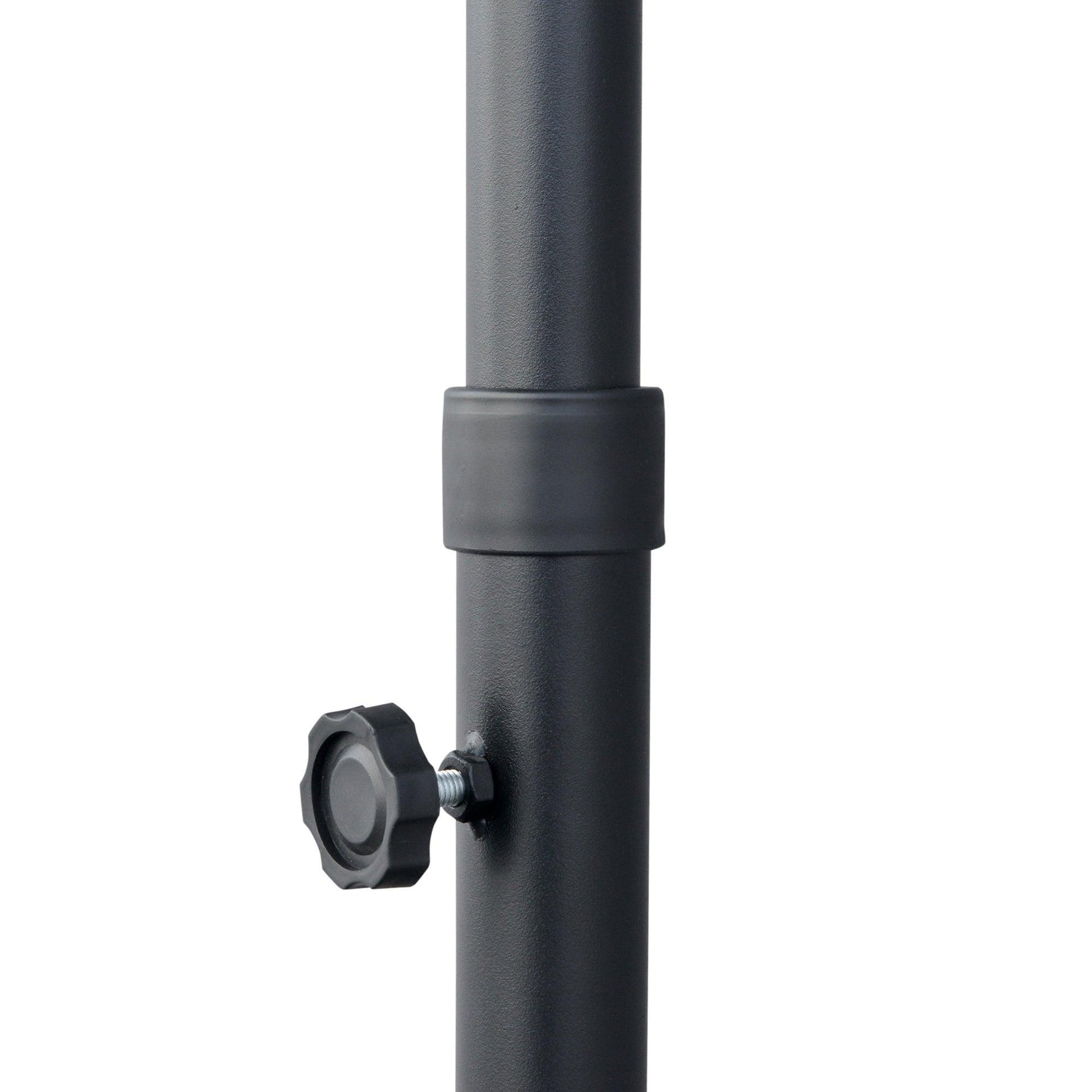 Outsunny 2m Half Umbrella - Crank Handle, Dark Grey - ALL4U RETAILER LTD