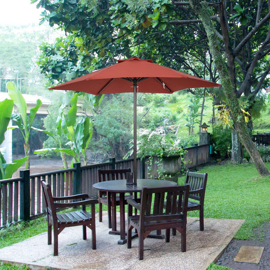 Outsunny 2m Patio Umbrella - Wine Red - ALL4U RETAILER LTD