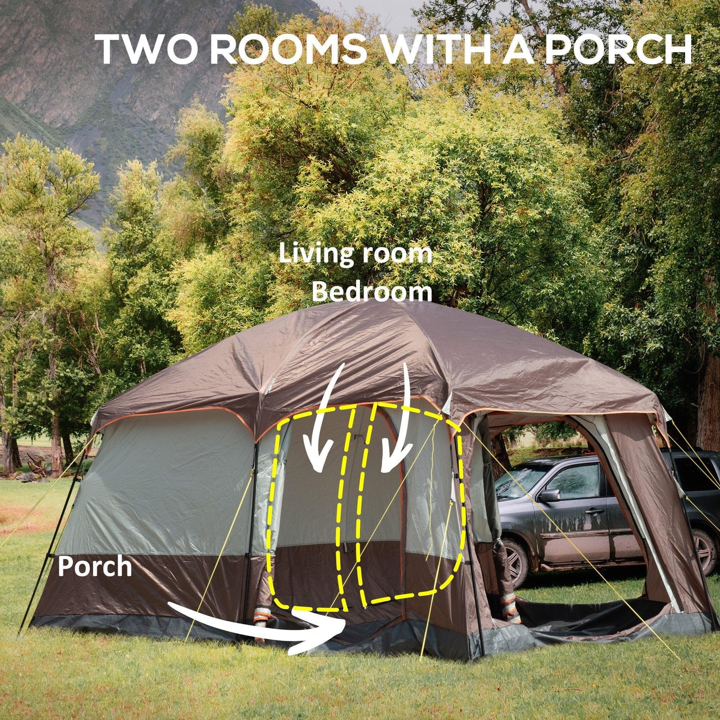 Outsunny 3-4 Person Camping Tent - ALL4U RETAILER LTD