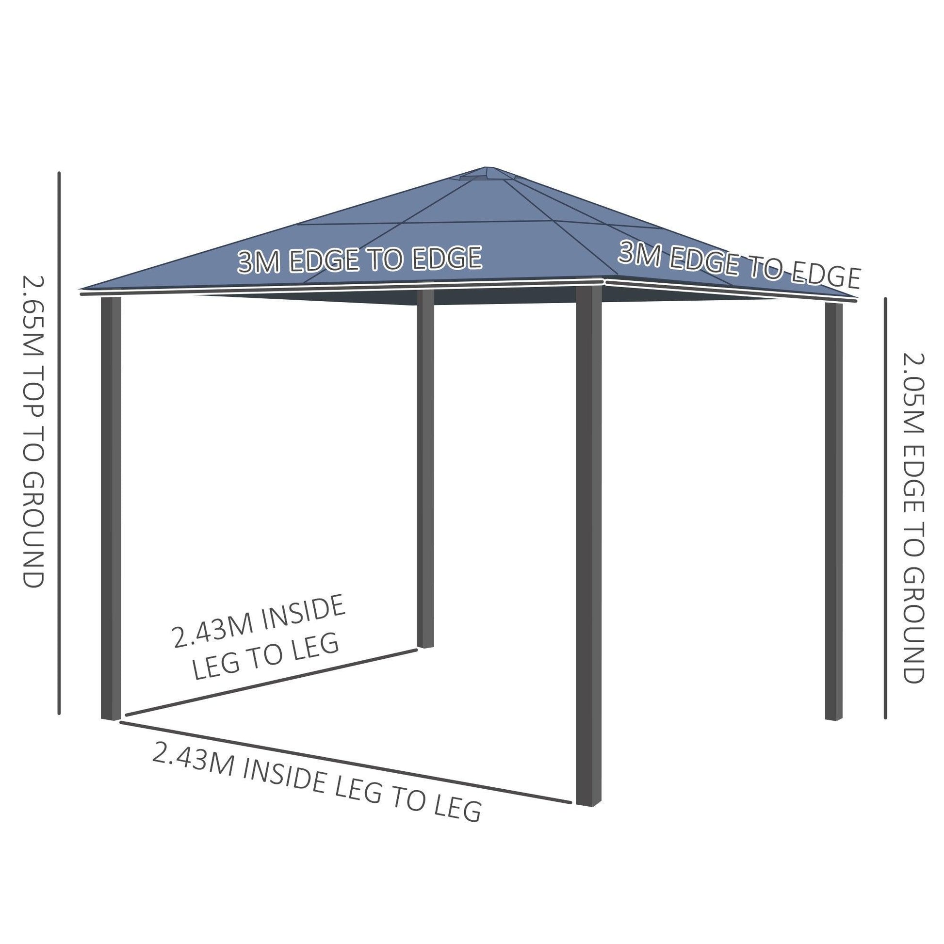 Outsunny 3.5M x 2.5M Manual Awning Canopy Sun Shade - ALL4U RETAILER LTD