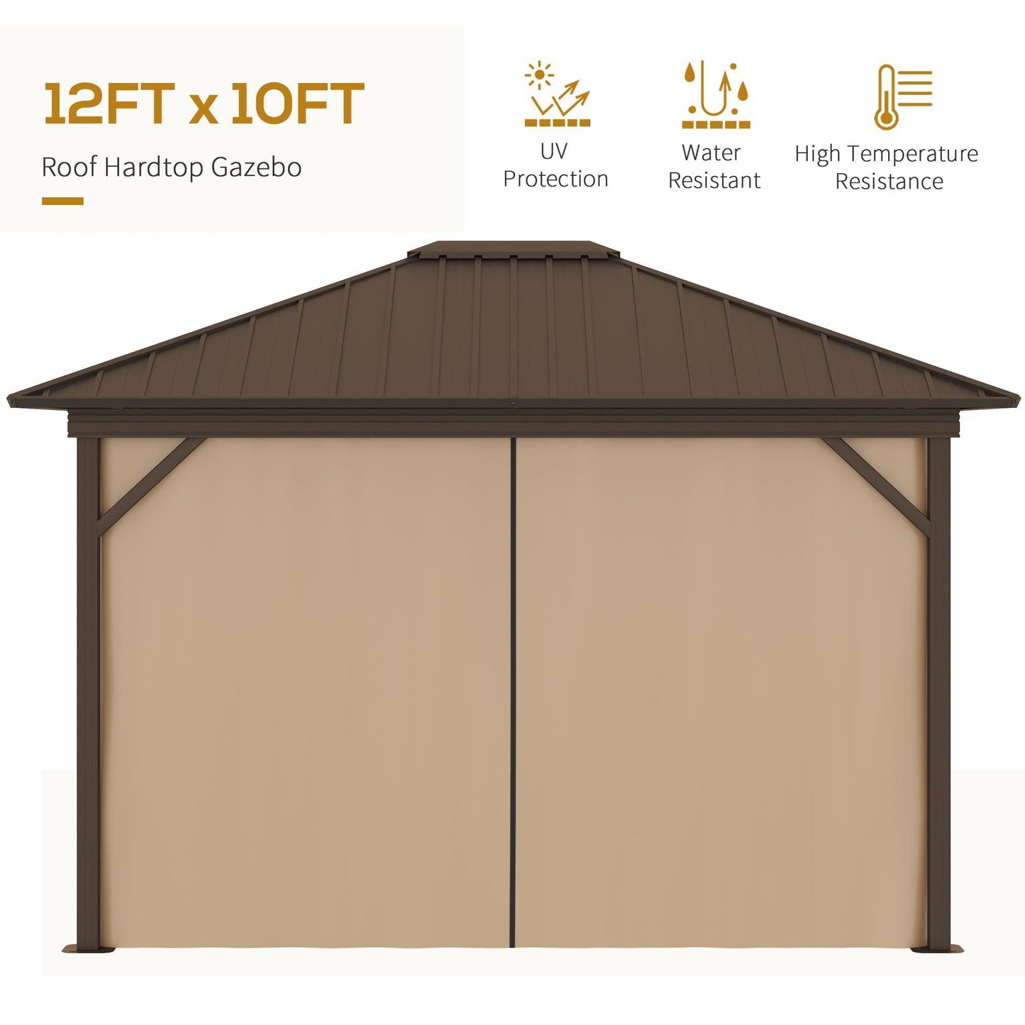 Outsunny Outdoor Hardtop Gazebo - 3.6 x 3m - ALL4U RETAILER LTD