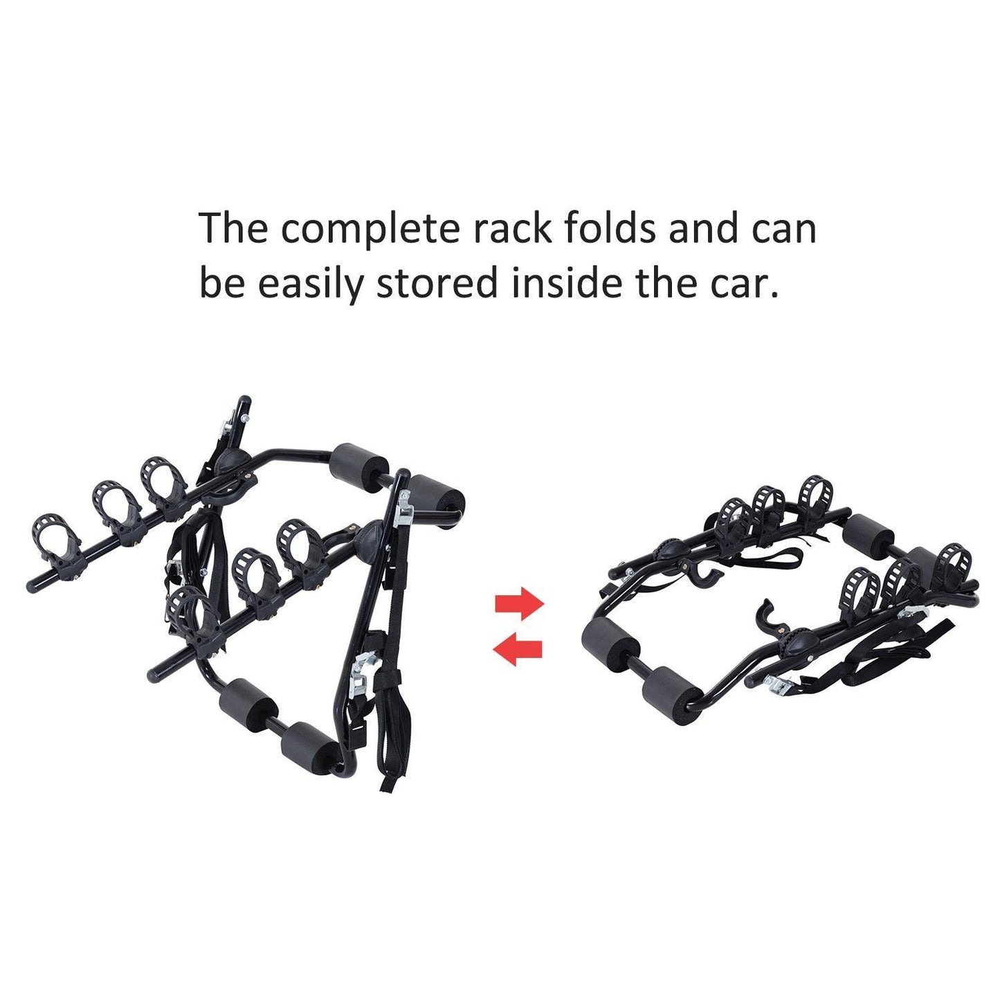 Outsunny 3-Bike Car Rack, Black - ALL4U RETAILER LTD