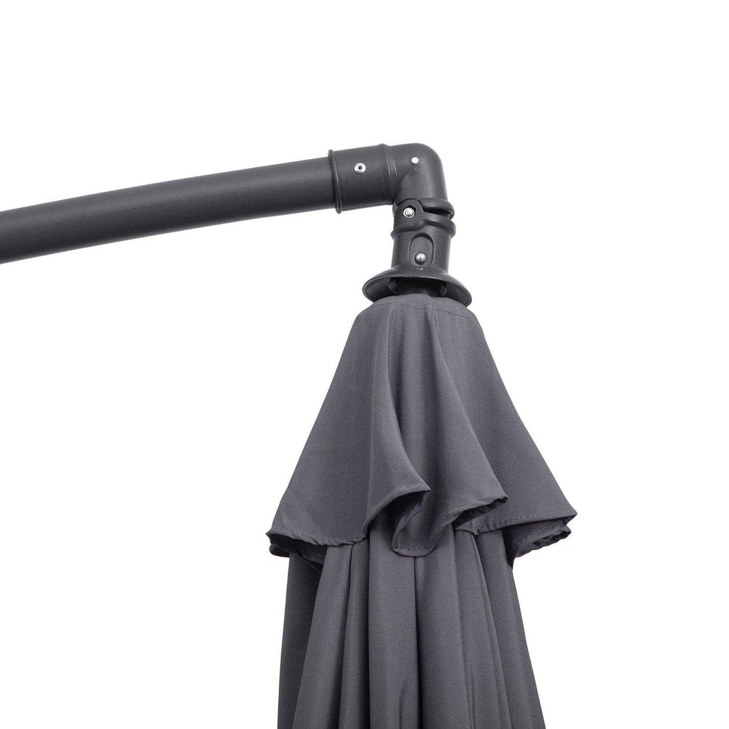 Outsunny 3m Banana Cantilever Umbrella - Grey - ALL4U RETAILER LTD