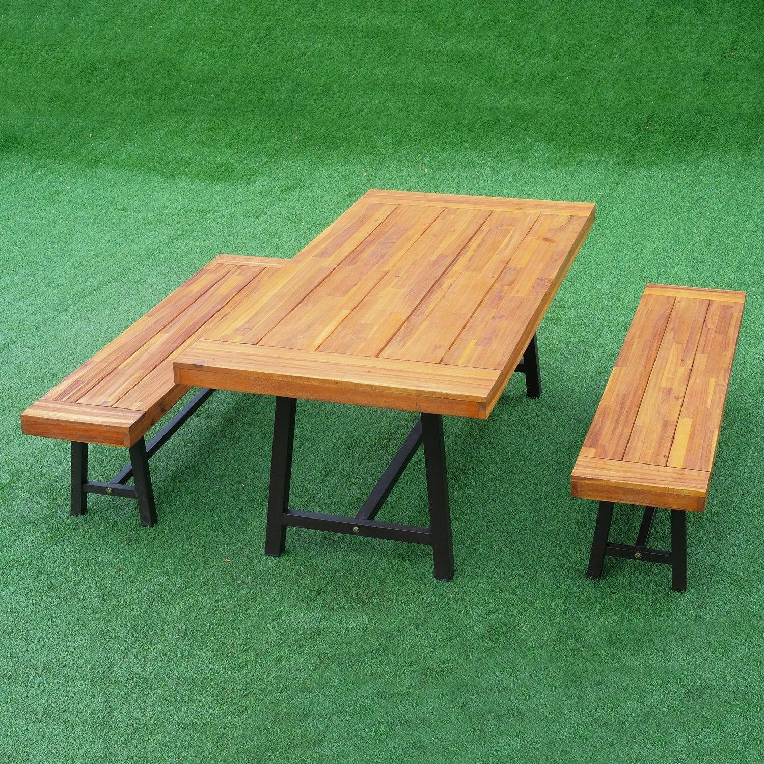 Outsunny 3-Piece Acacia Wood Set - ALL4U RETAILER LTD