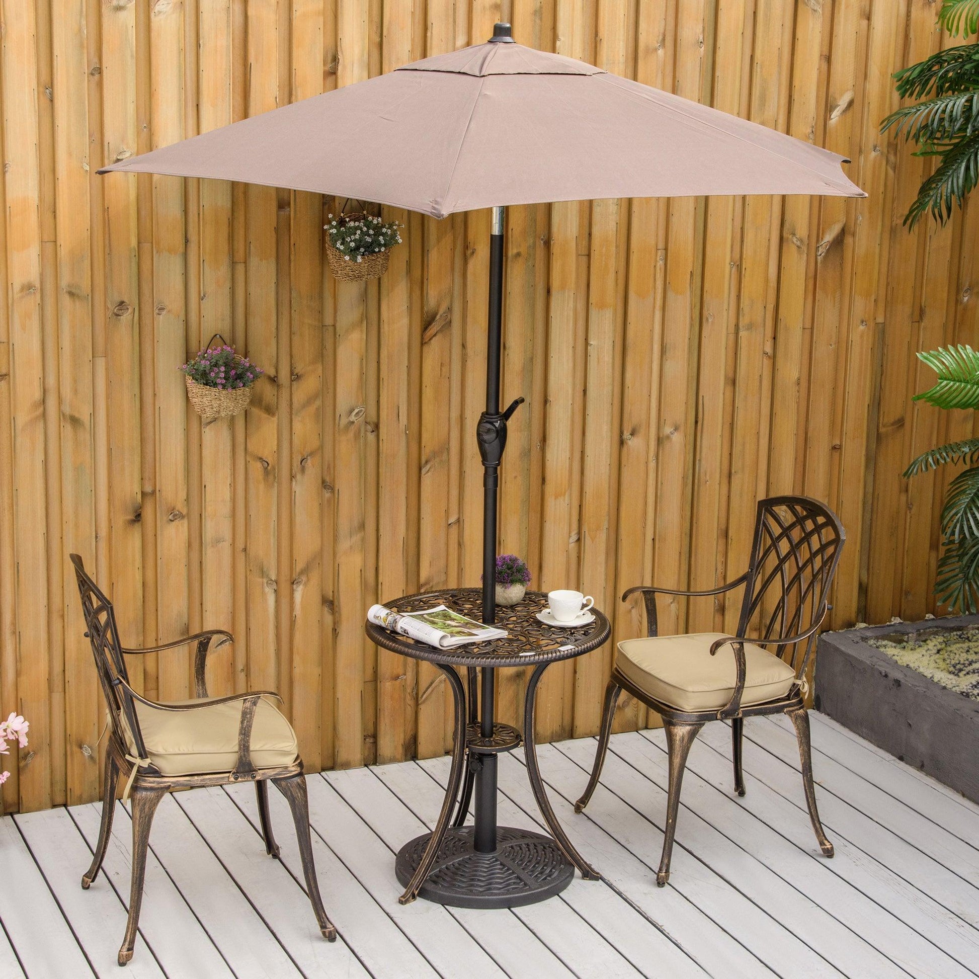 Outsunny 3-Piece Patio Bistro Set - Bronze - ALL4U RETAILER LTD