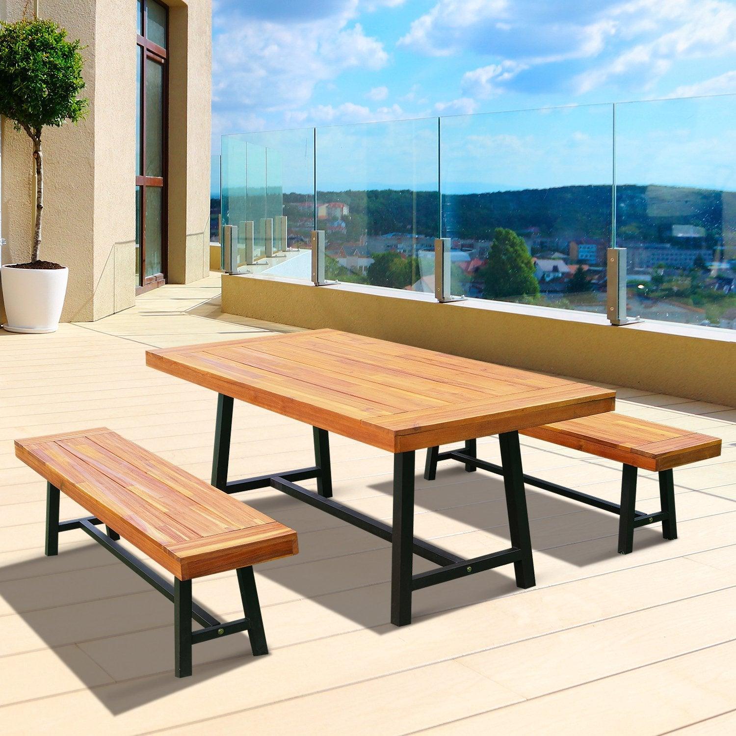 Outsunny 3-Piece Acacia Wood Set - ALL4U RETAILER LTD