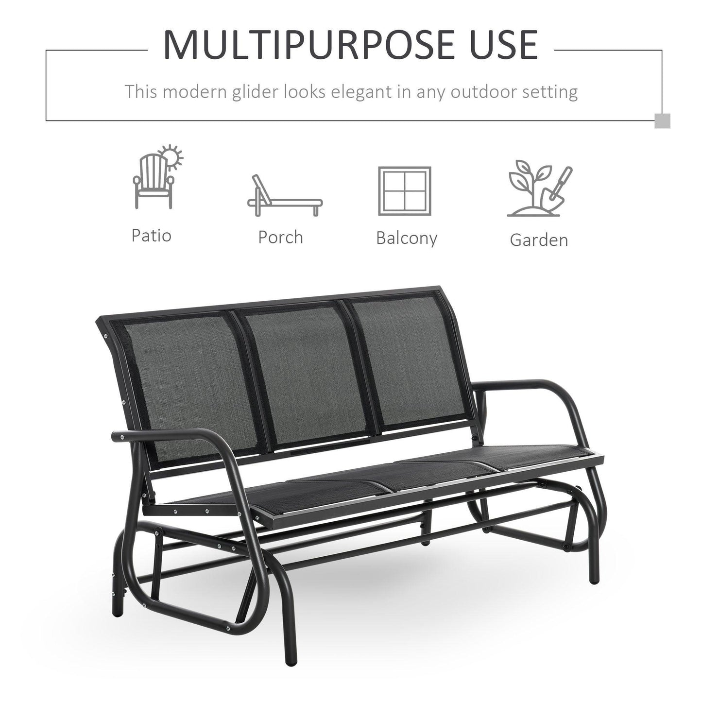 Outsunny 3-Seat Glider Bench: Patio Furniture - ALL4U RETAILER LTD