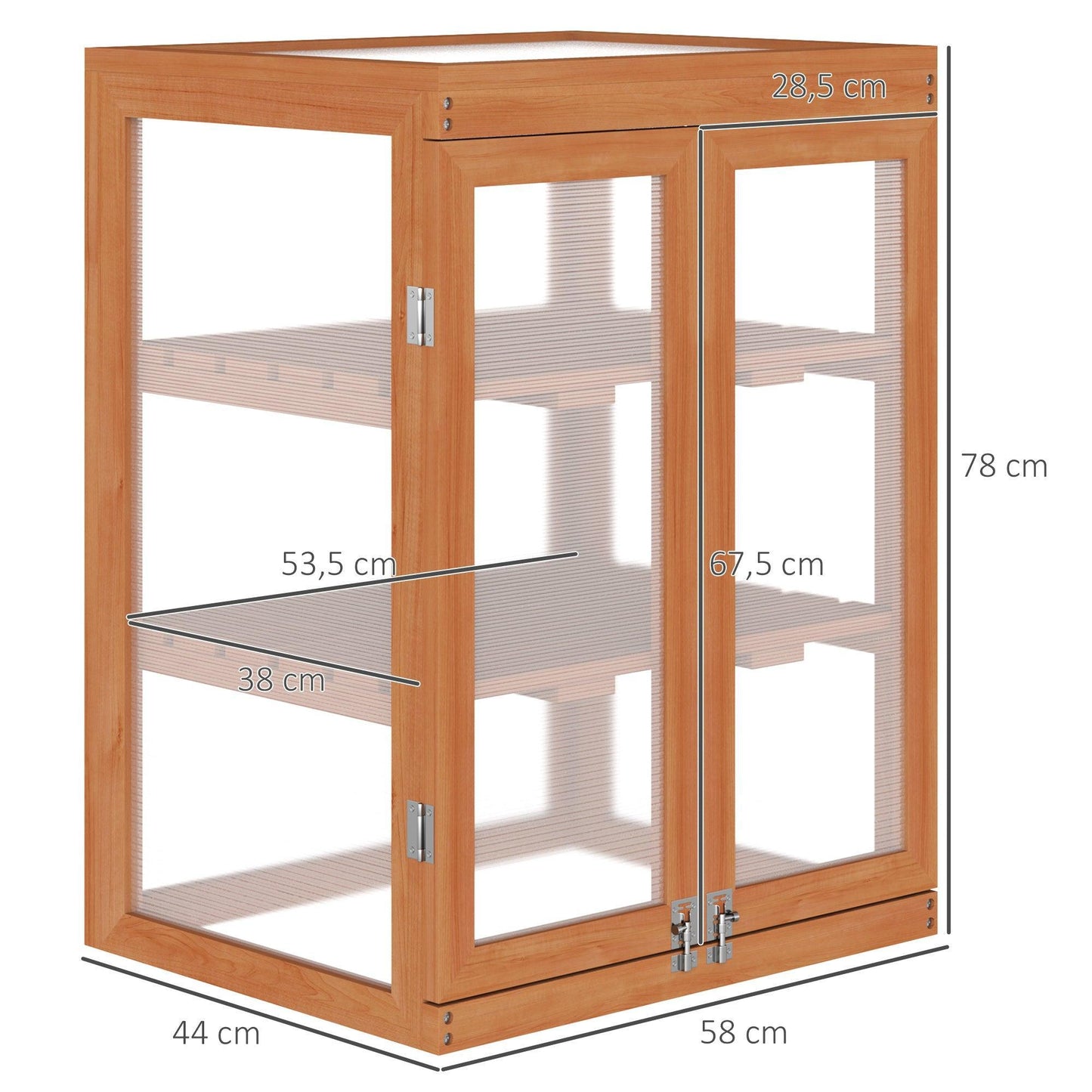 Outsunny 3-Tier Wood Greenhouse - Grow House with Shelf - ALL4U RETAILER LTD