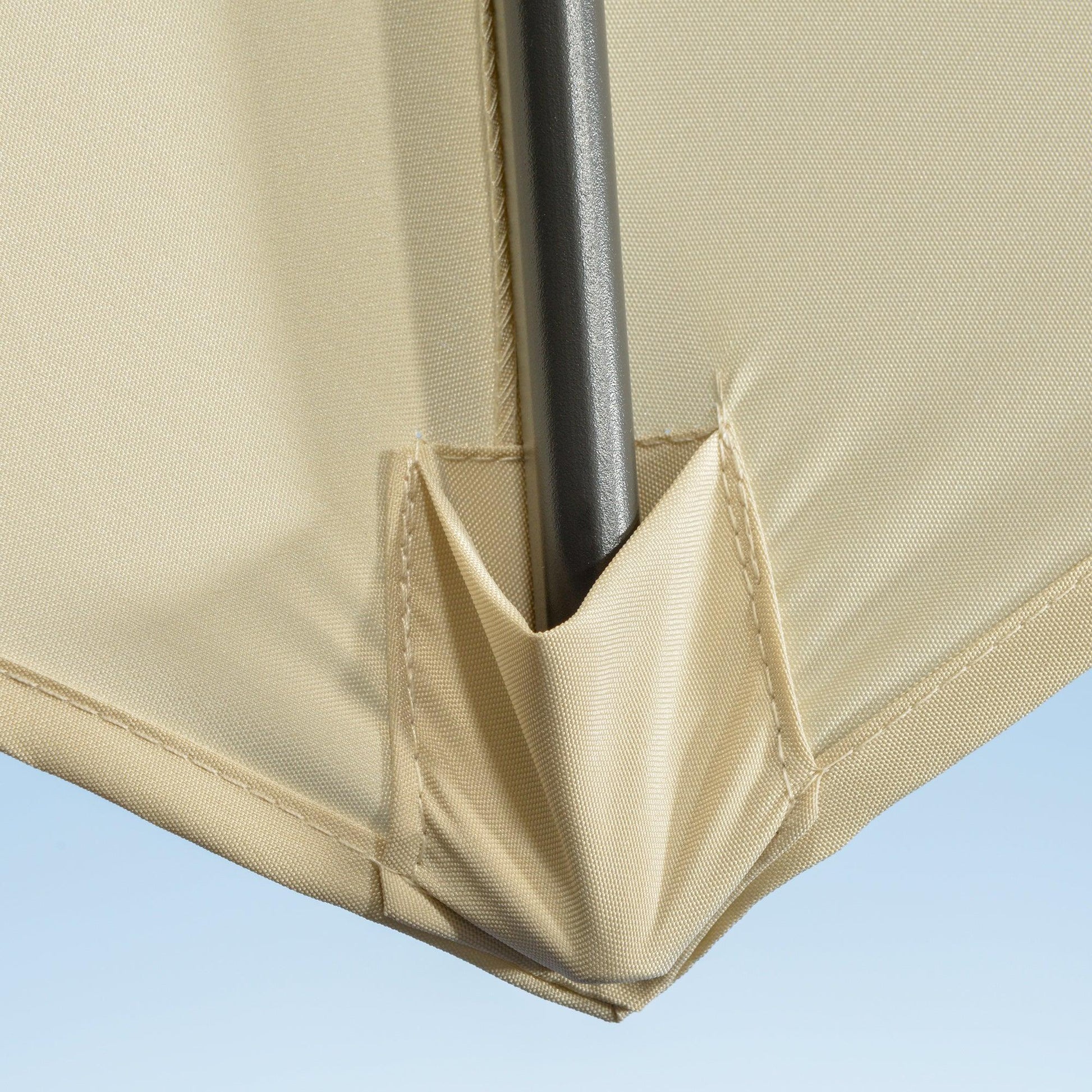 Outsunny Cantilever Patio Umbrella 3 x 3m: 360°, Crank Handle, Cream - ALL4U RETAILER LTD
