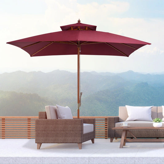 Outsunny 3m Bamboo Patio Umbrella - ALL4U RETAILER LTD