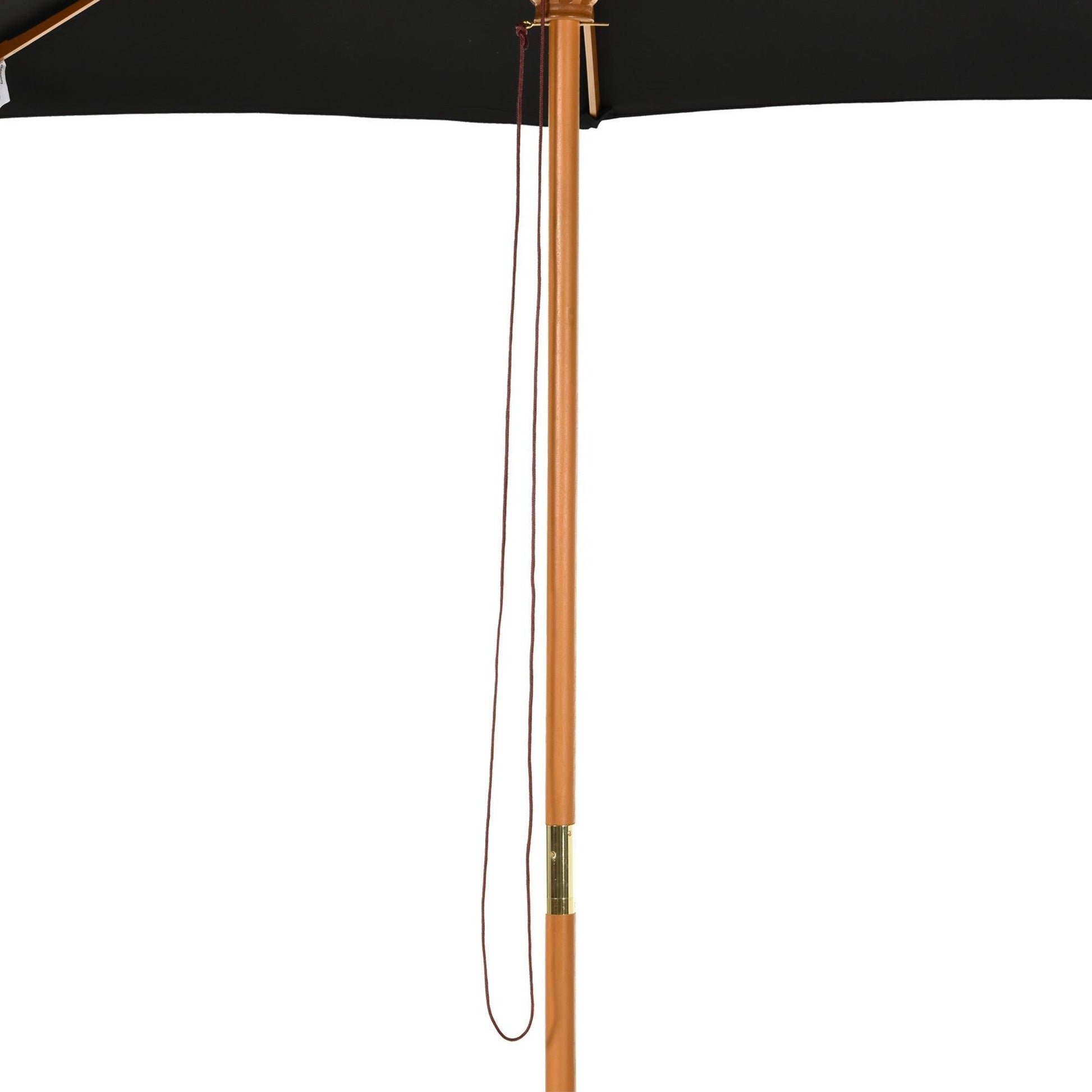 Outsunny 3m Black Bamboo Patio Umbrella - Sunshade Canopy - ALL4U RETAILER LTD