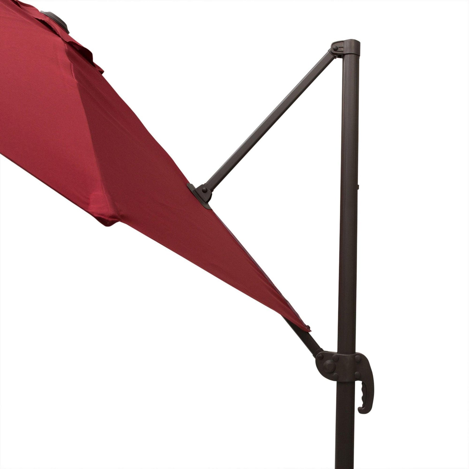 Outsunny 3m Cantilever Parasol - Wine Red - ALL4U RETAILER LTD