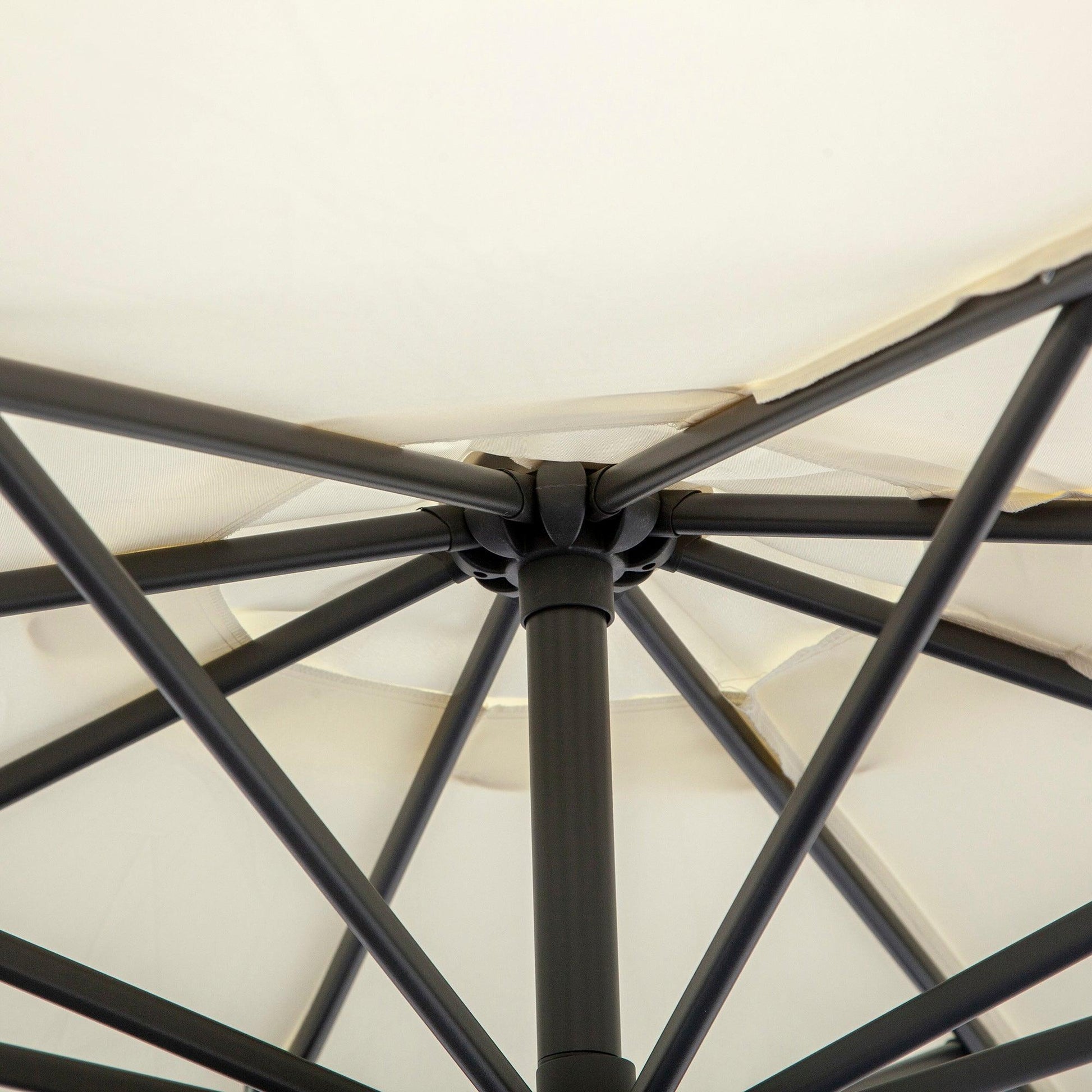 Outsunny 3m Cantilever Patio Umbrella - Cream White - ALL4U RETAILER LTD