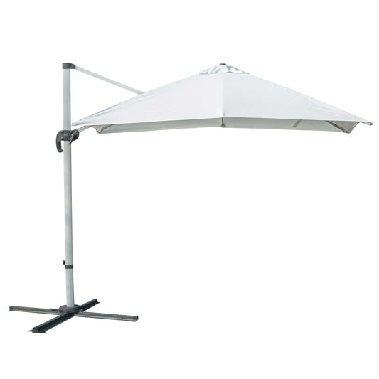 Outsunny 3m Cantilever Umbrella, 360 Rotation, White - ALL4U RETAILER LTD